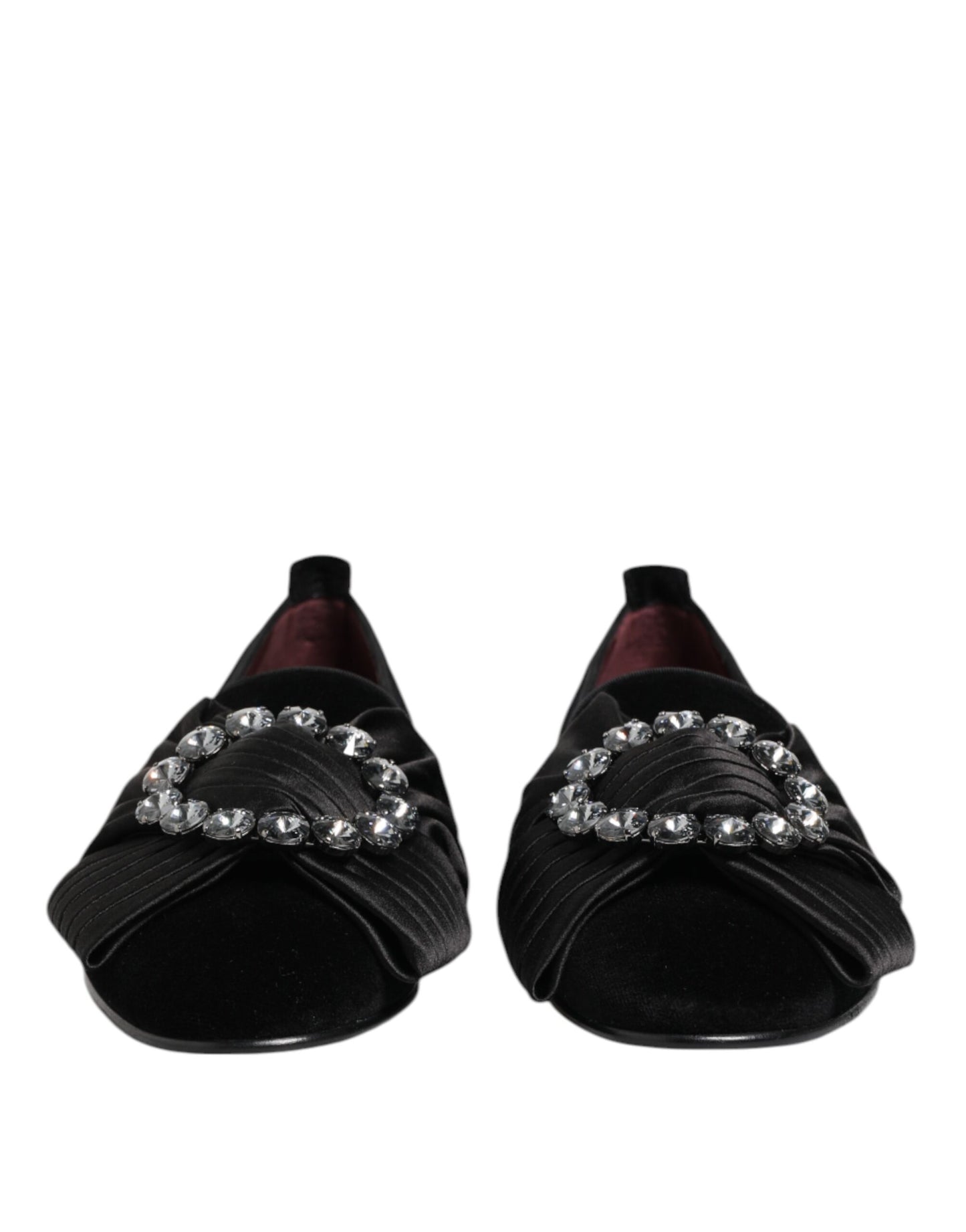 Dolce & Gabbana Schwarze VATICANO Crystal Ribbon Slip On Schuhe