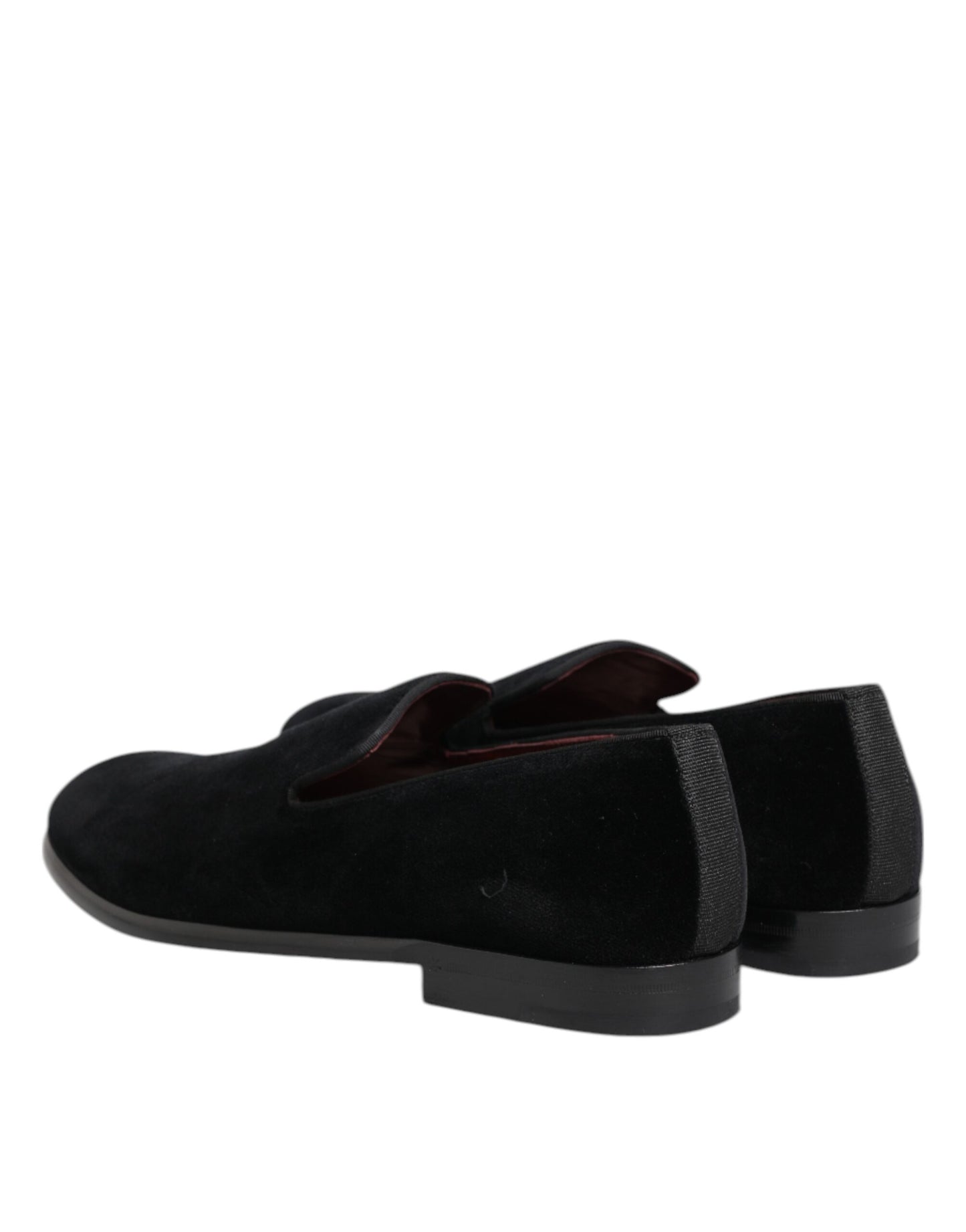 Dolce & Gabbana Schwarzer Samt Loafers Formal Männer Kleid Schuhe