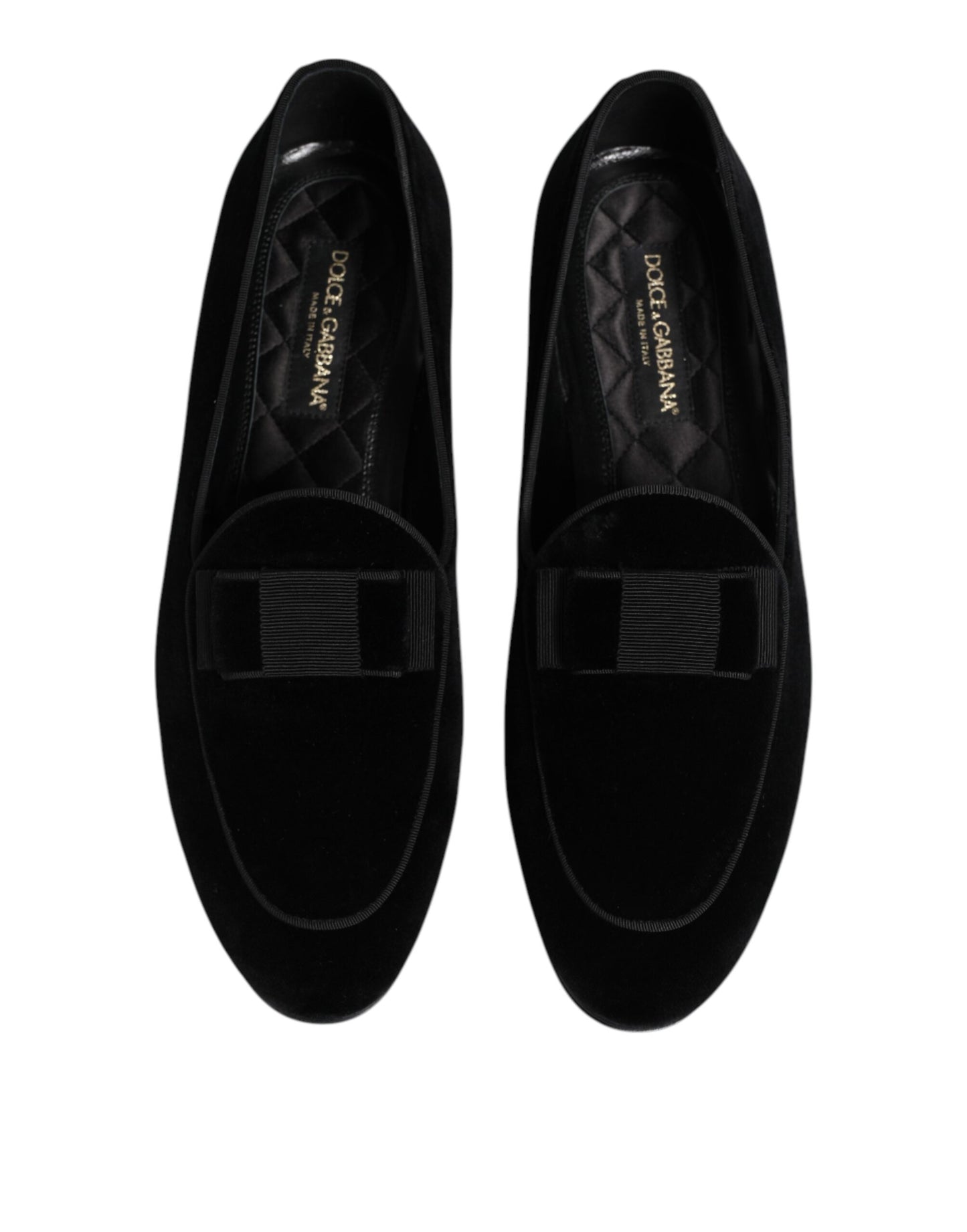 Dolce & Gabbana Schwarzer Samt Loafers Formal Männer Kleid Schuhe