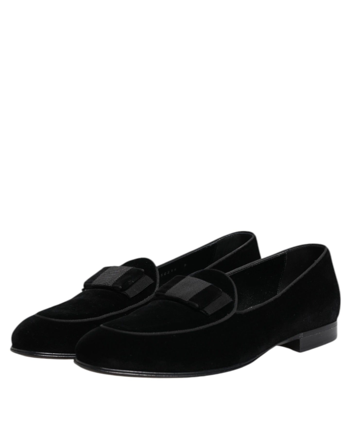 Dolce & Gabbana Schwarzer Samt Loafers Formal Männer Kleid Schuhe