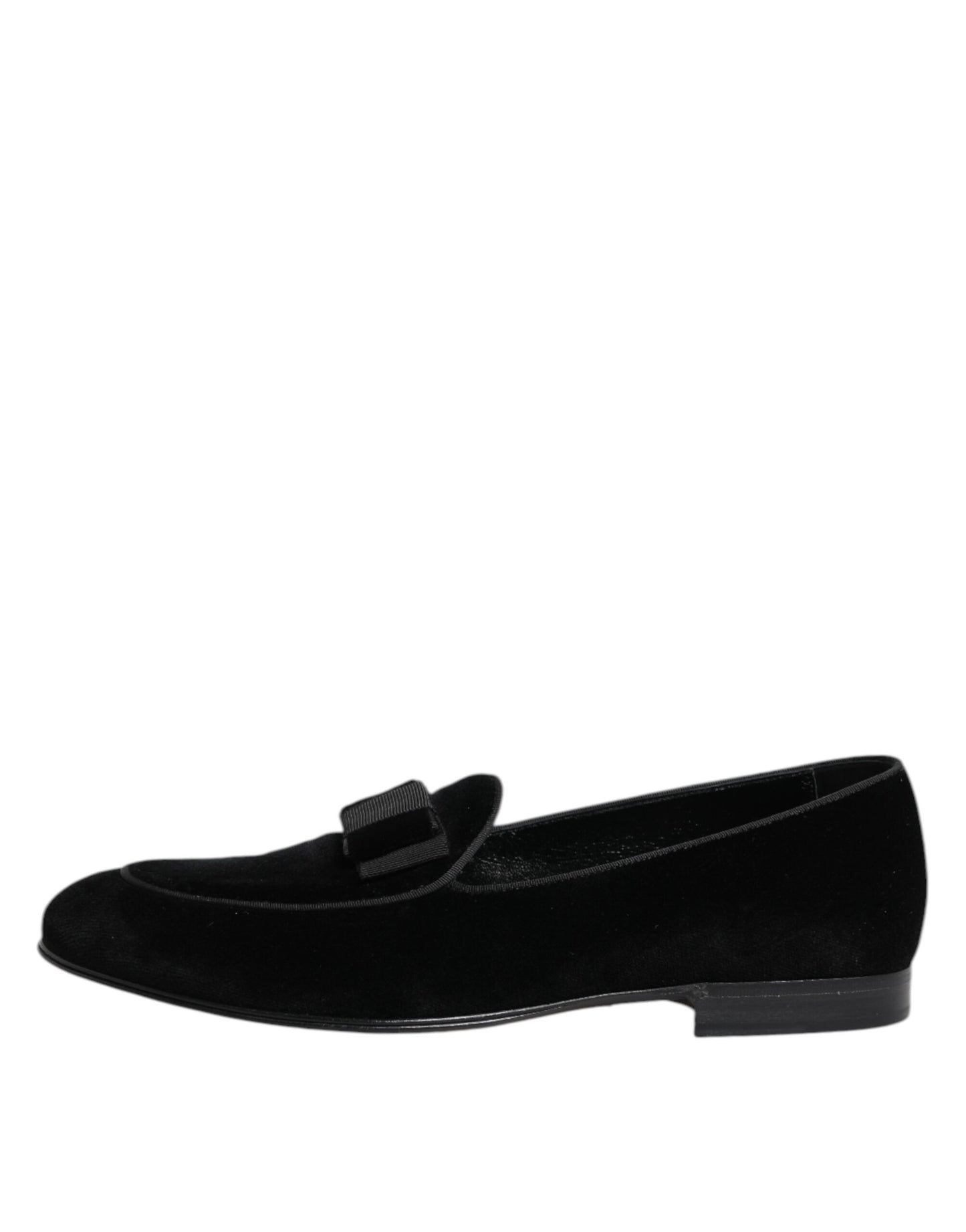 Dolce & Gabbana Schwarzer Samt Loafers Formal Männer Kleid Schuhe
