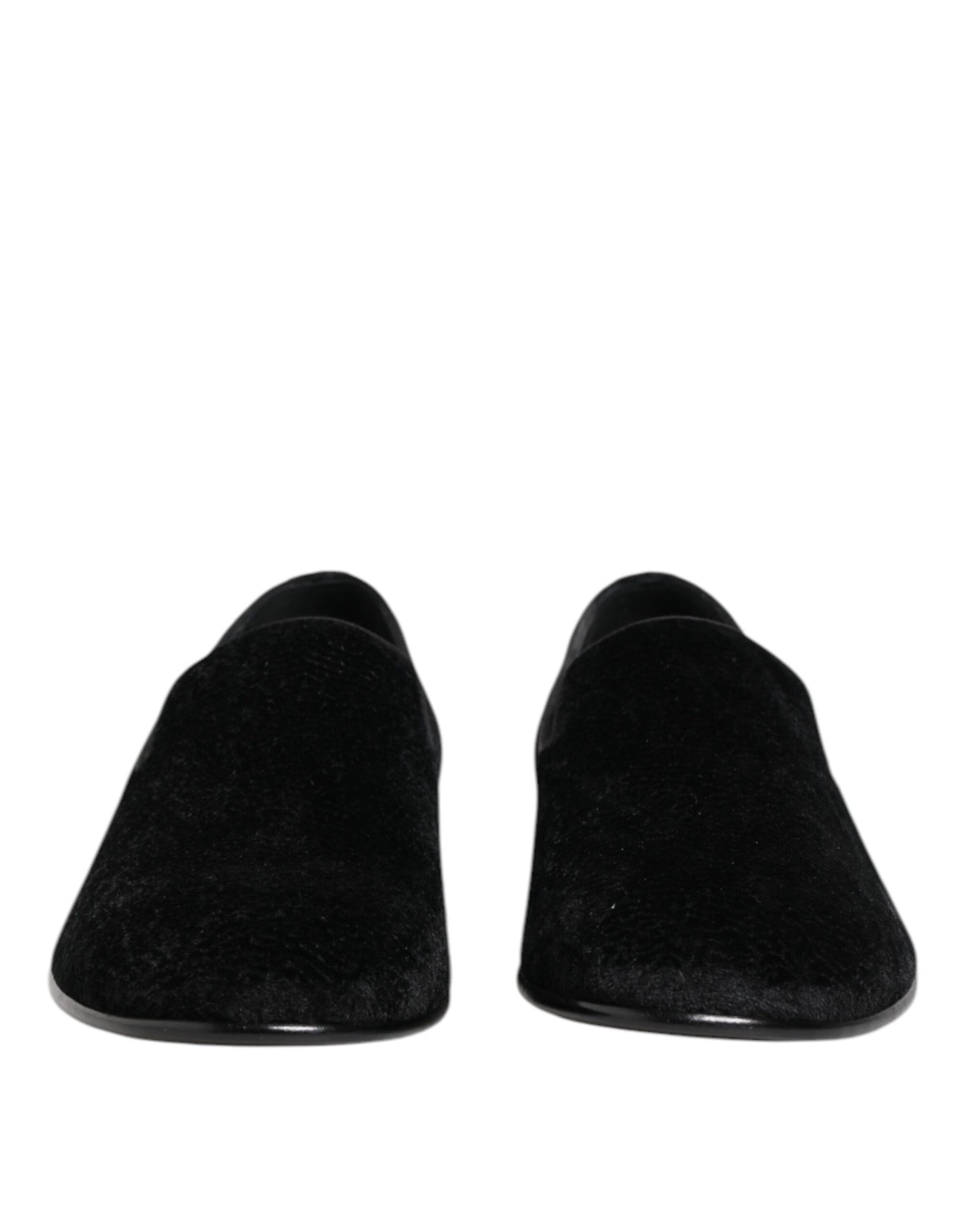 Dolce & Gabbana Schwarz Jacquard Loafers Formal Männer Kleid Schuhe