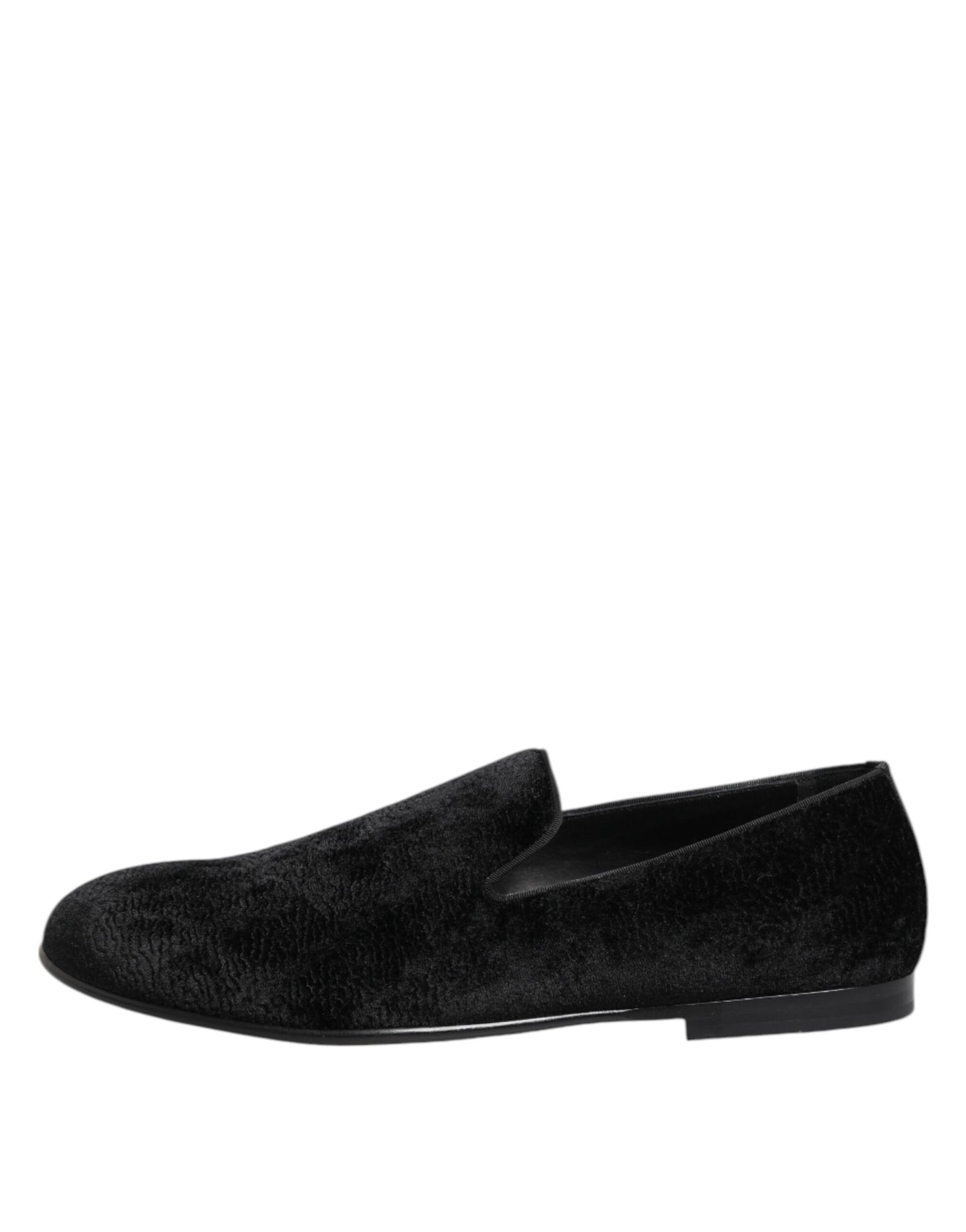 Dolce & Gabbana Schwarz Jacquard Loafers Formal Männer Kleid Schuhe