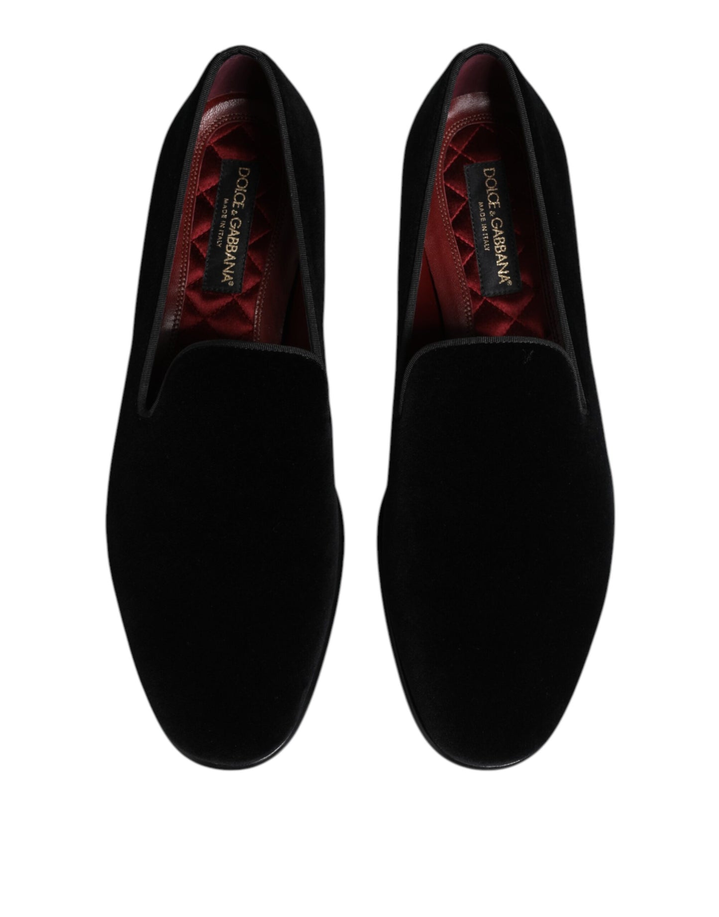 Dolce & Gabbana Schwarzer Samt Slip On Loafers Männer Formelle Schuhe