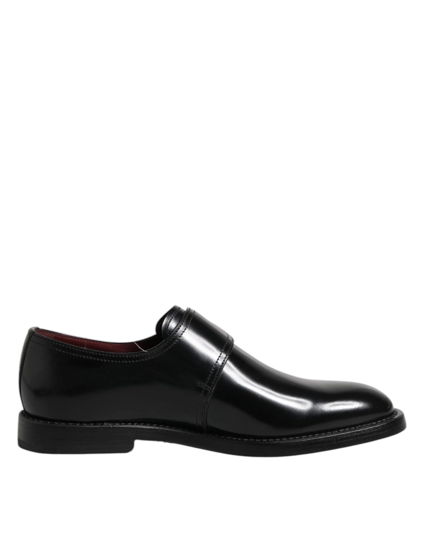 Dolce & Gabbana Schwarzes Leder Monk Strap Derby Formelle Schuhe