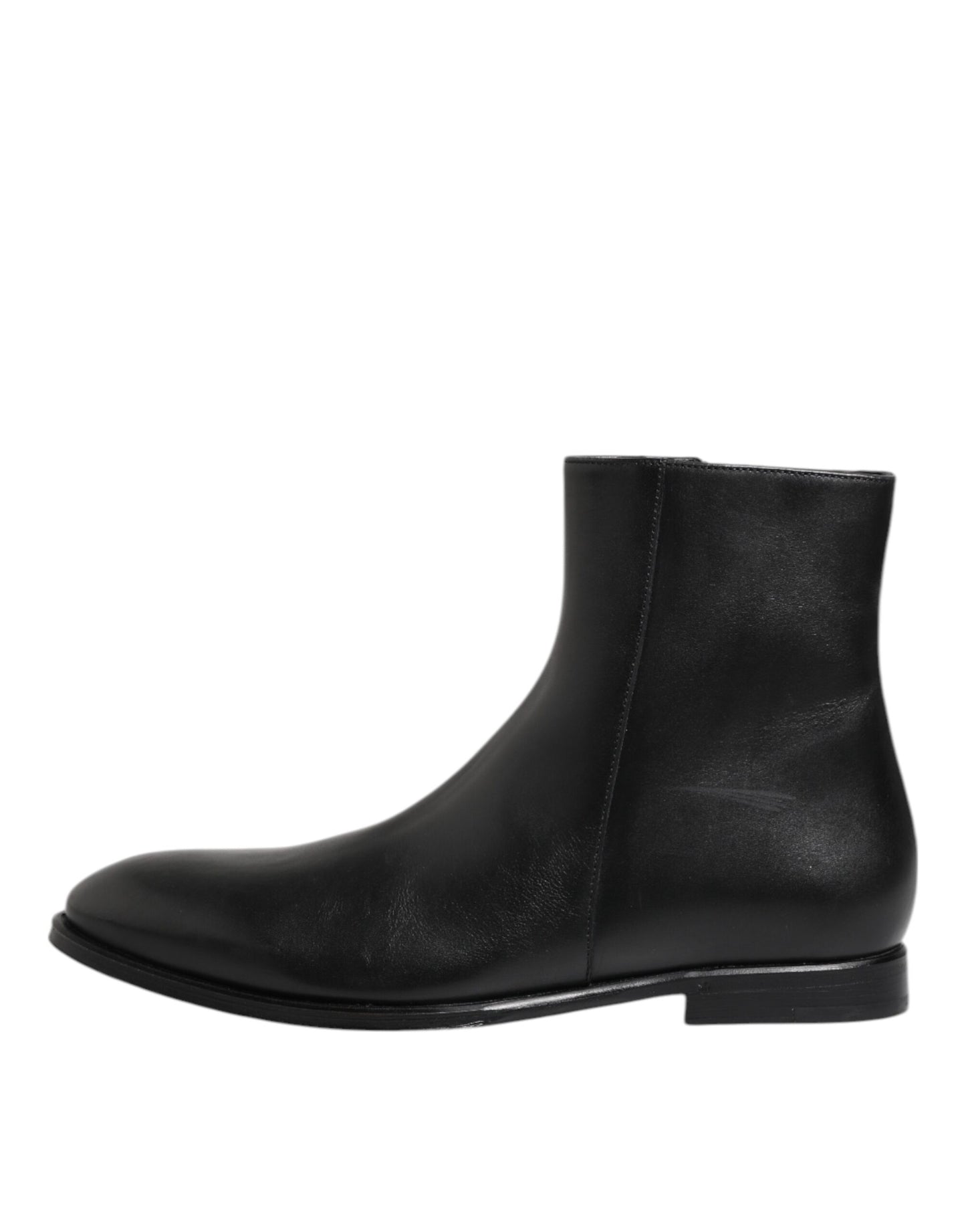 Dolce & Gabbana Schwarz Leder Mid Calf Männer Stiefel Schuhe