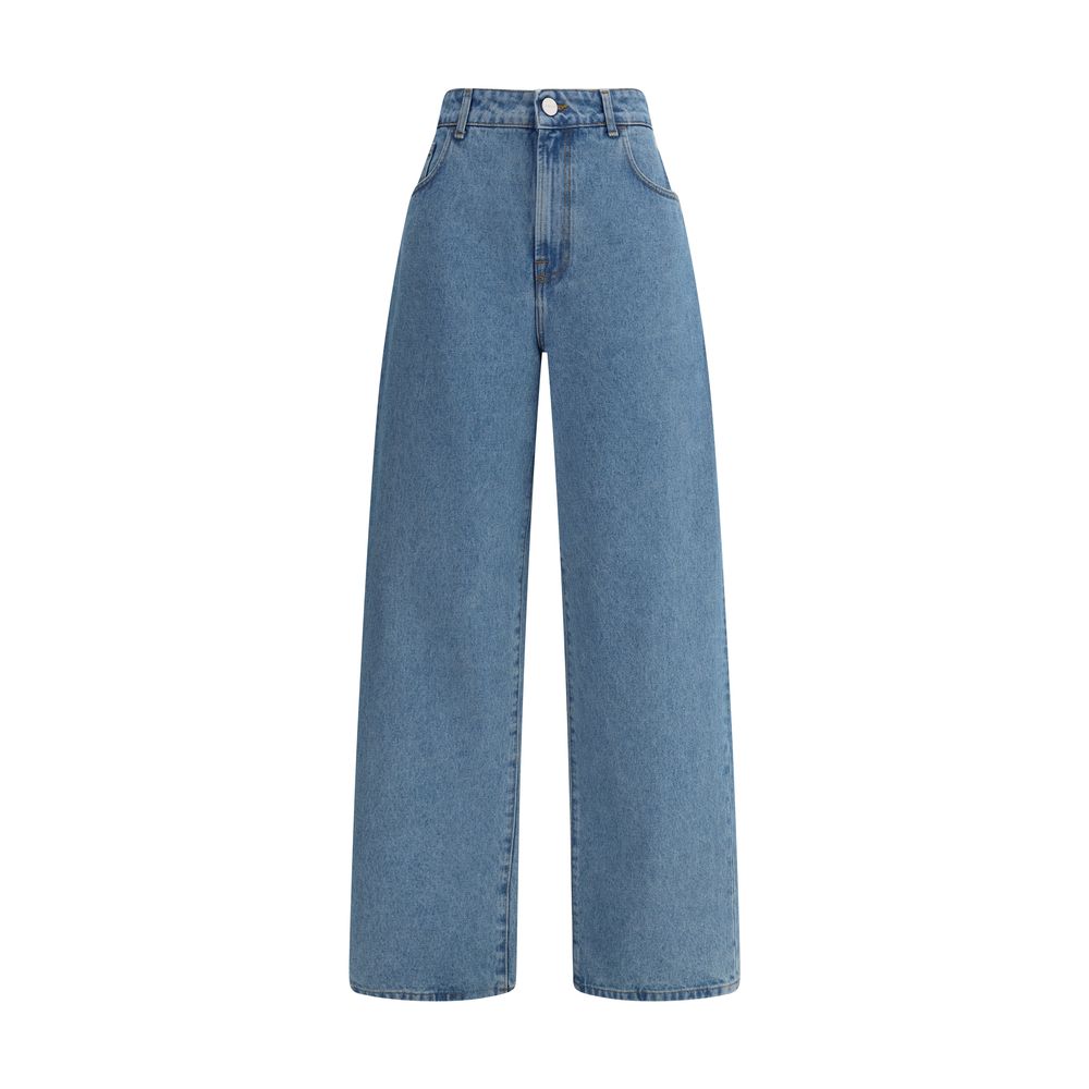 Rohe Blaue Baumwoll-Jeans mit lockerer Passform