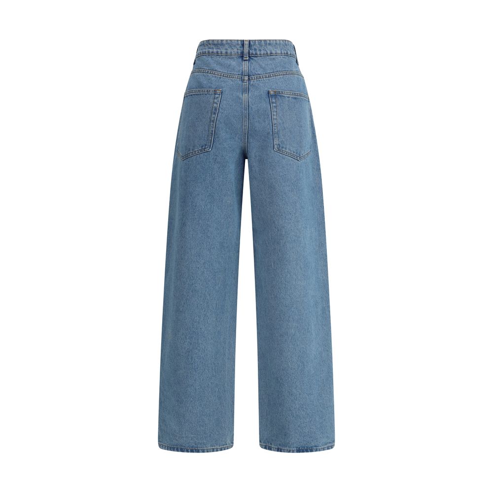 Rohe Blaue Baumwoll-Jeans mit lockerer Passform