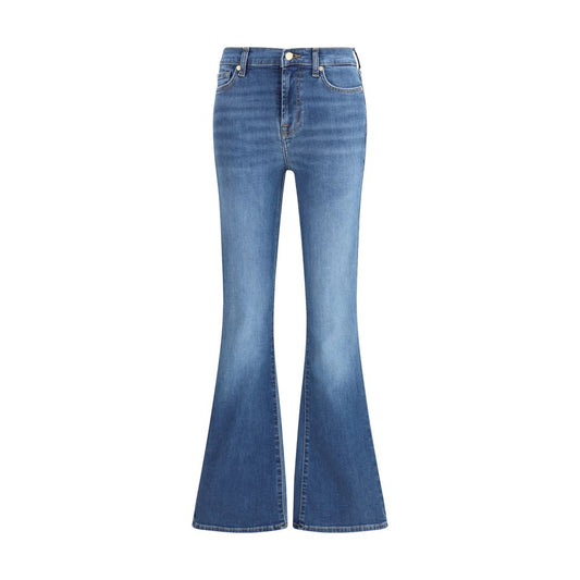 7FOR Ausgestellte Jeans aus blauem Baumwoll-Denim
