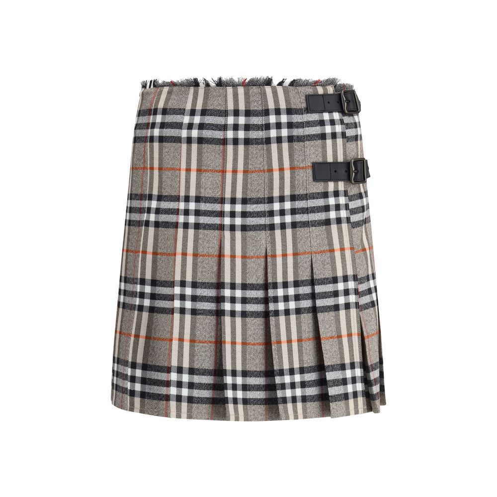 Burberry Elegante Mini-Wollrock in Grau