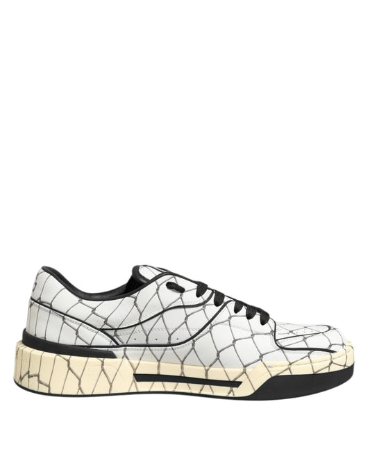 Dolce & Gabbana Weiß Logo Print Low Top Männer Turnschuhe Schuhe
