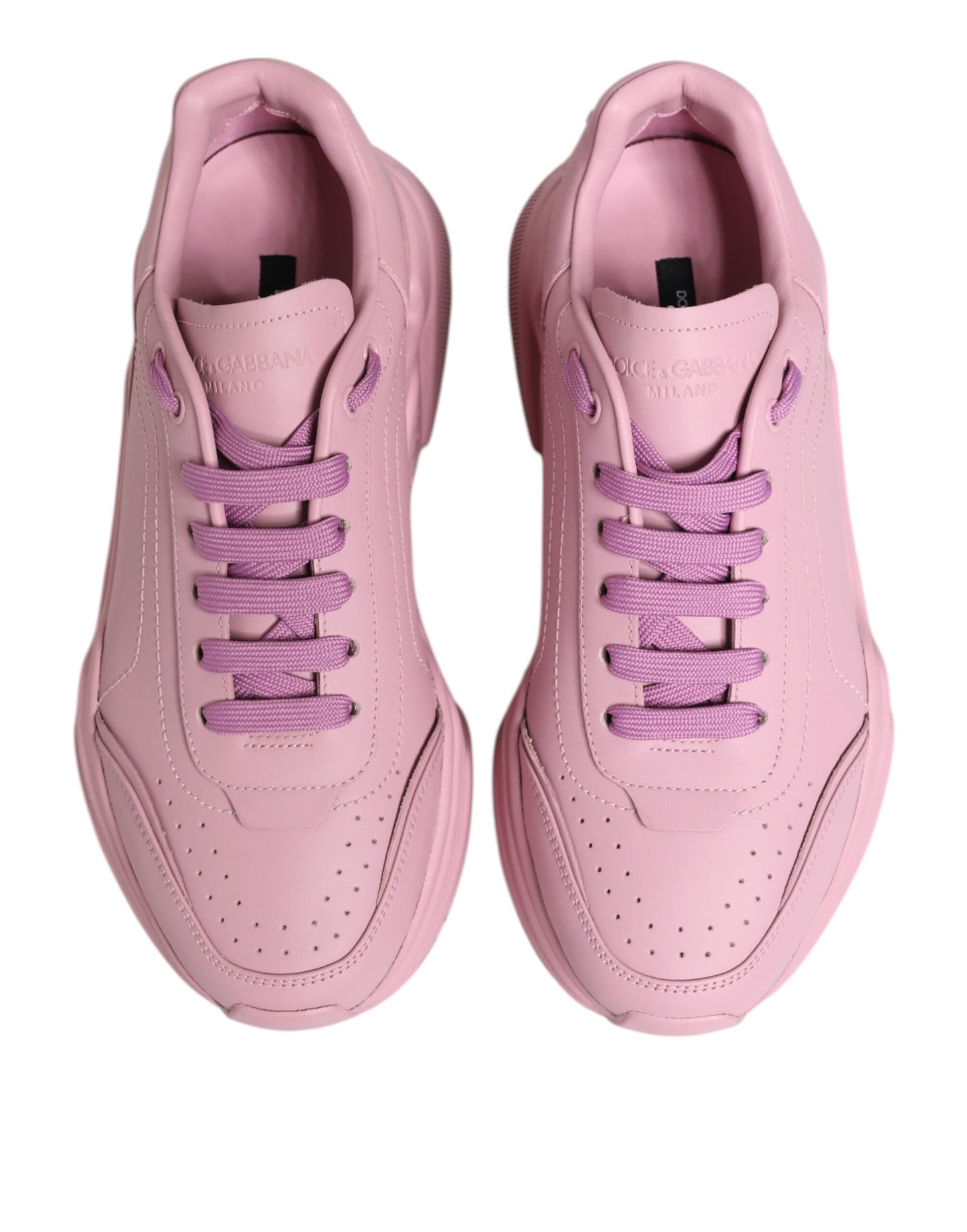 Dolce & Gabbana Rosa Leder Daymaster Low Top Sneakers Schuhe
