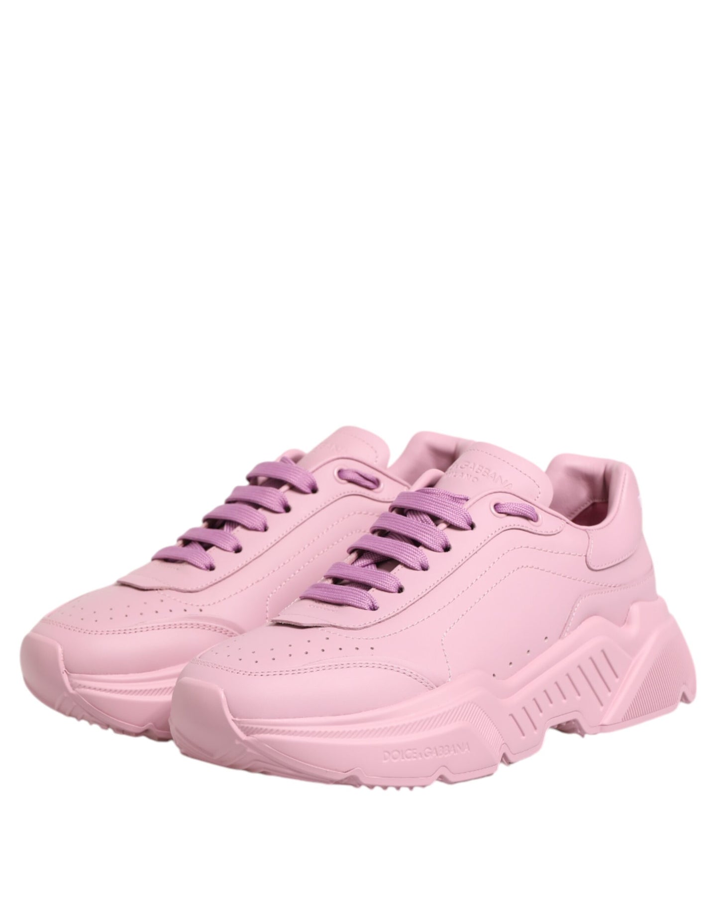 Dolce & Gabbana Rosa Leder Daymaster Low Top Sneakers Schuhe