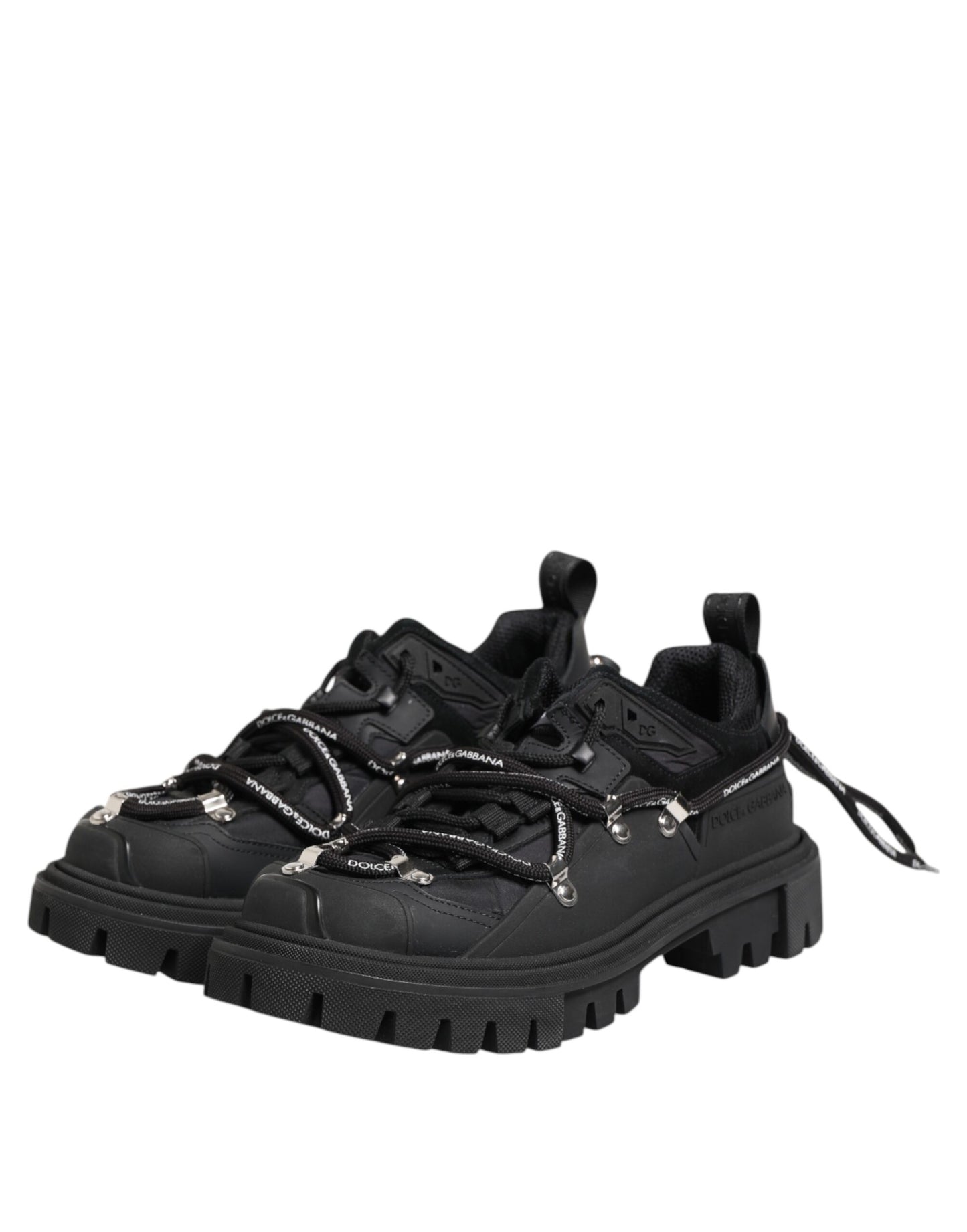 Dolce & Gabbana Schwarze Low Top Lace Up Trekking Sneakers Schuhe