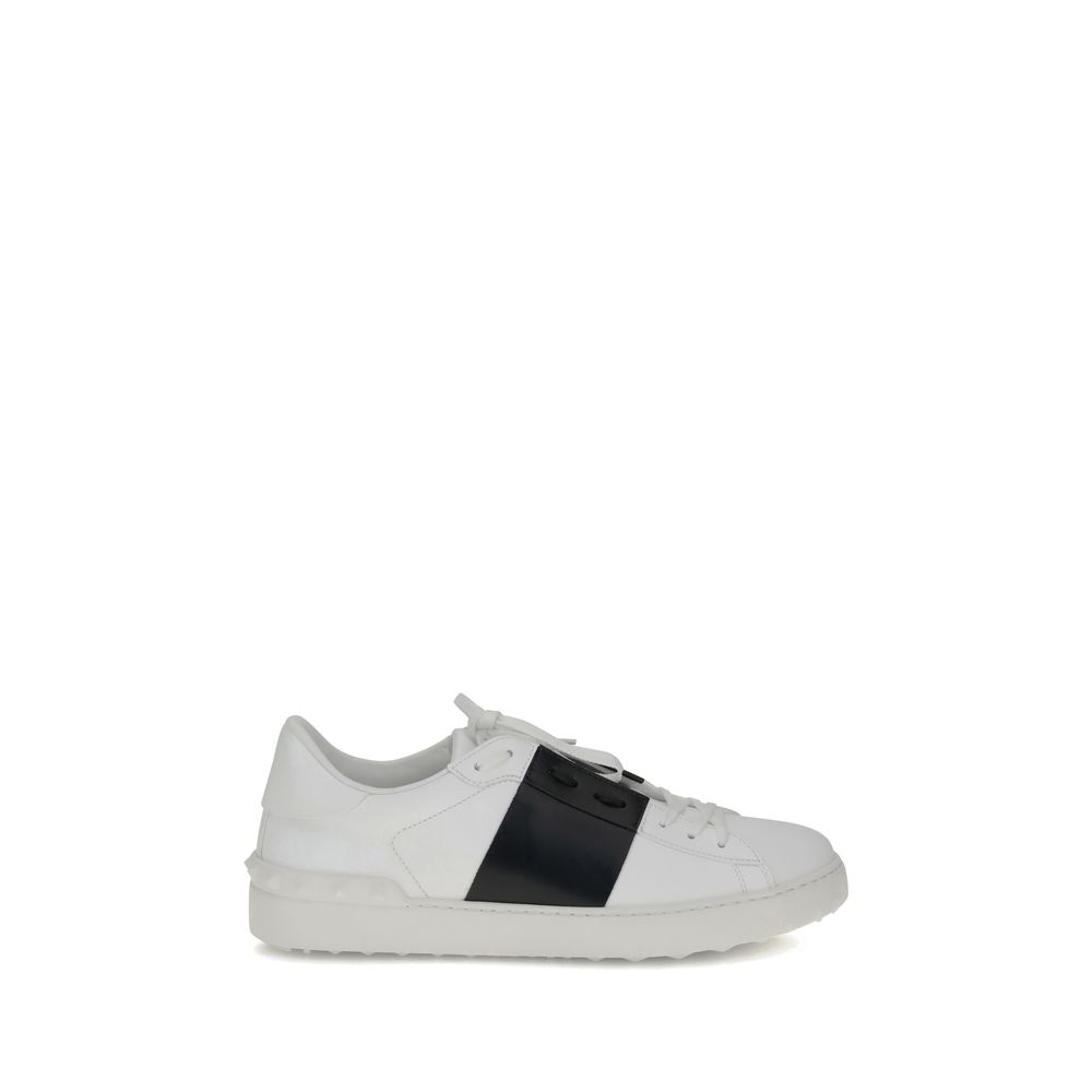 Valentino Garavani Weiße Kalbshaut Bos Taurus Sneakers mit niedrigem Schaft