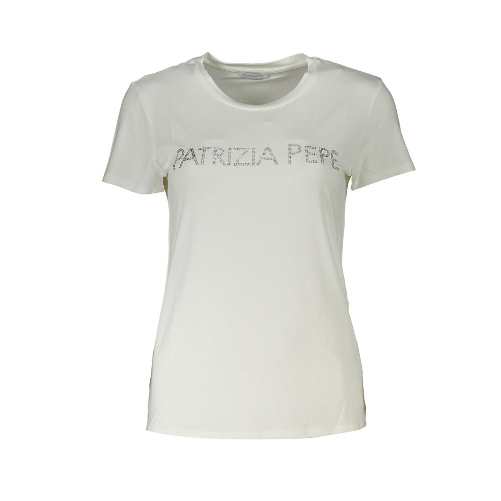Patrizia Pepe Weißes T-Shirt aus Bio-Baumwolle für Frauen