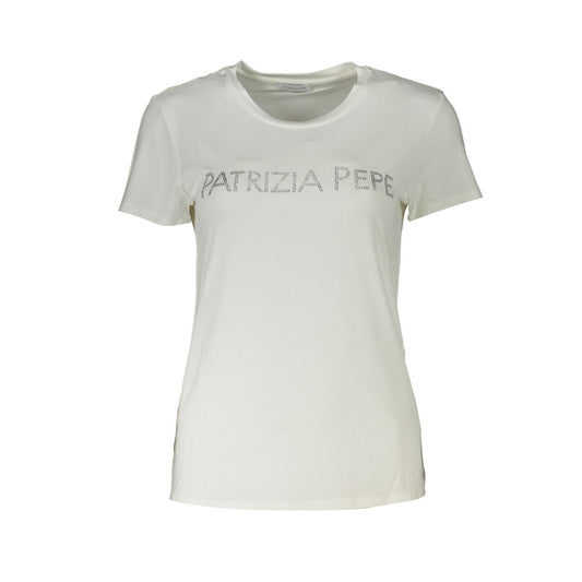 Patrizia Pepe Weißes T-Shirt aus Bio-Baumwolle für Frauen