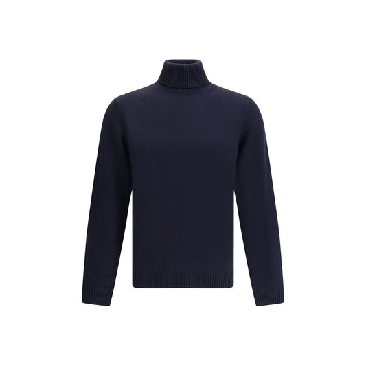 Roberto Collina Blauer Rollkragenpullover aus Merinowolle