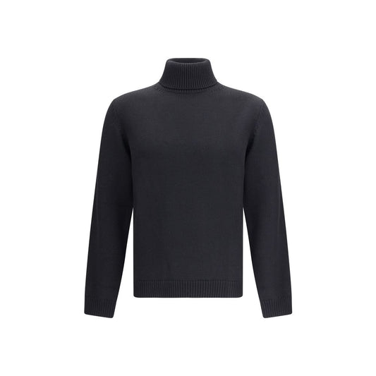 Roberto Collina Schwarzer Rollkragenpullover aus Merinowolle
