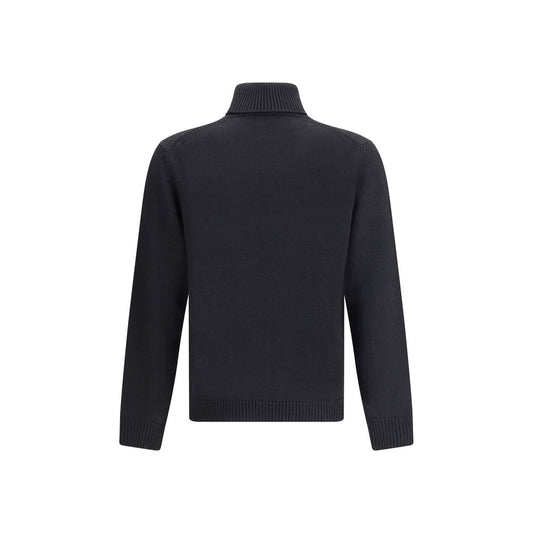 Roberto Collina Schwarzer Rollkragenpullover aus Merinowolle