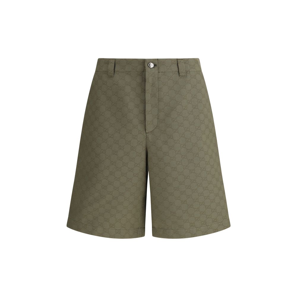 Gucci Grüne Baumwoll-Bermuda-Shorts