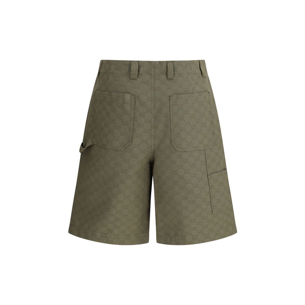 Gucci Grüne Baumwoll-Bermuda-Shorts