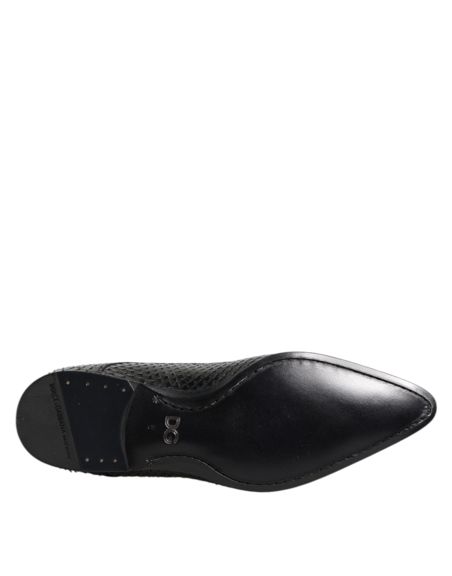 Dolce & Gabbana Schwarze Exotische Leder Schnürschuhe Derby