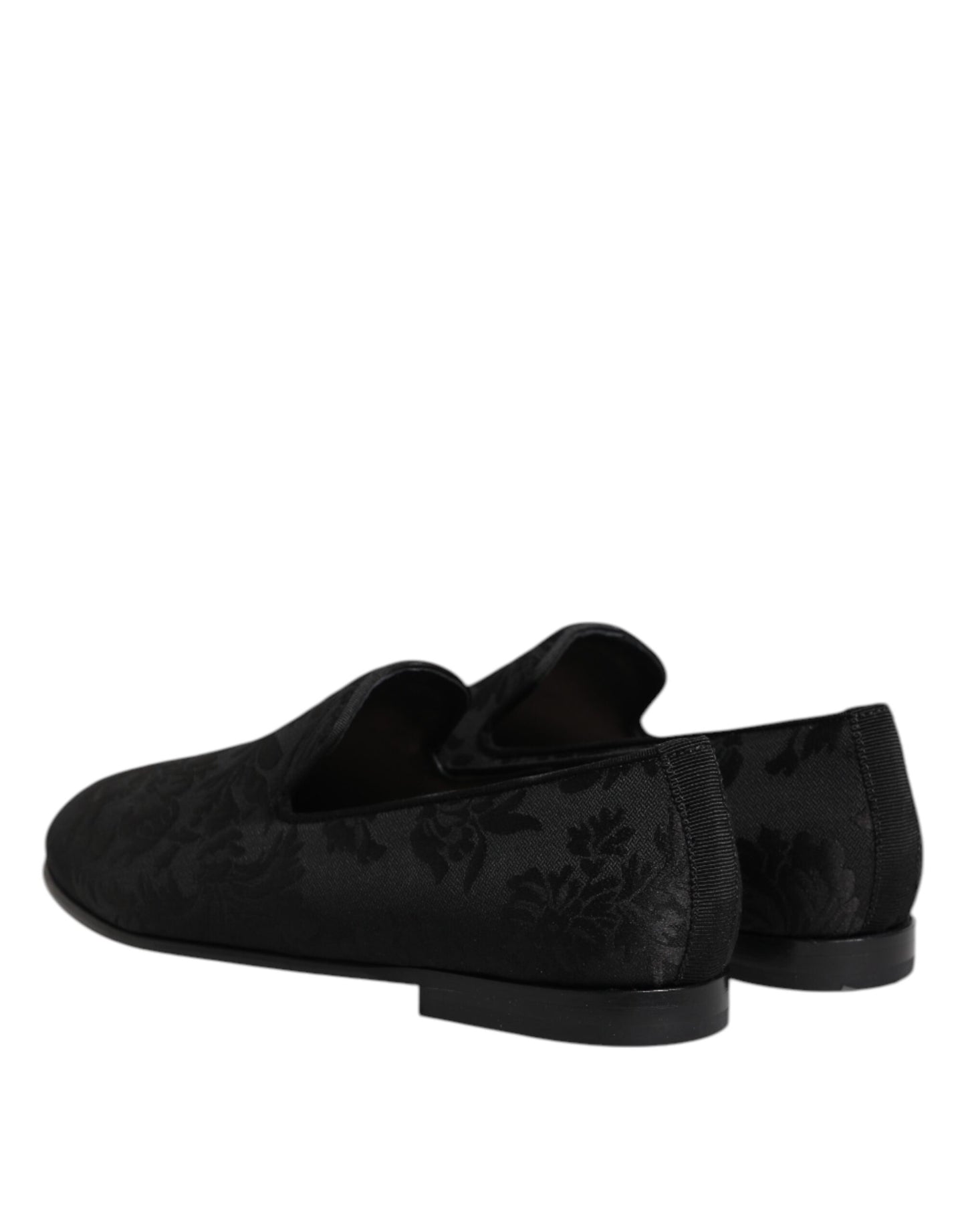 Dolce & Gabbana Schwarz Floral Brokat Loafers Männer Kleid Schuhe