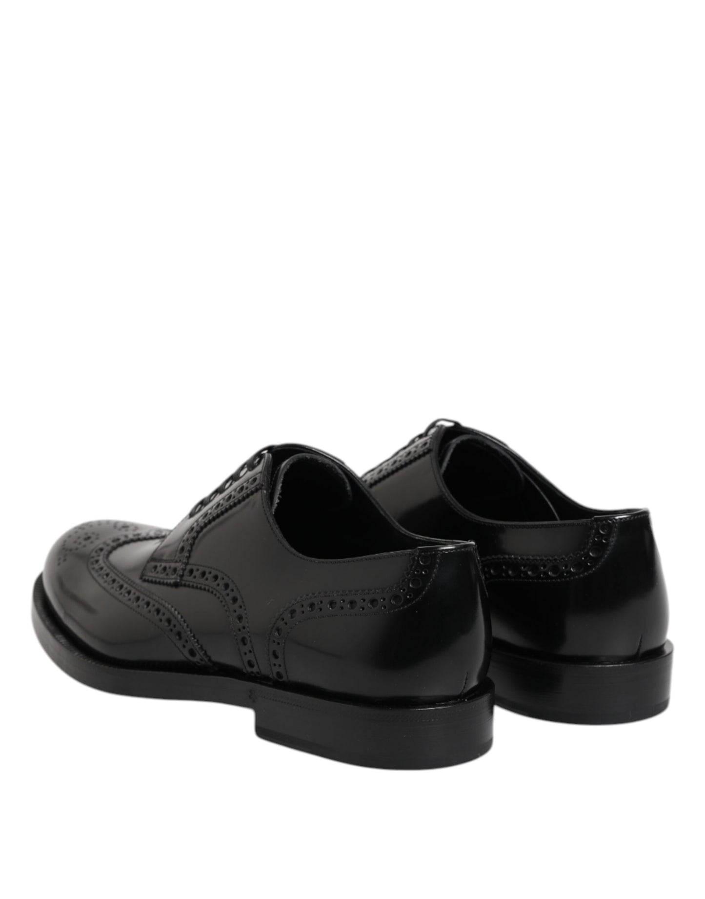 Dolce & Gabbana Schwarzes Leder Derby Wingtip Formelle Schuhe