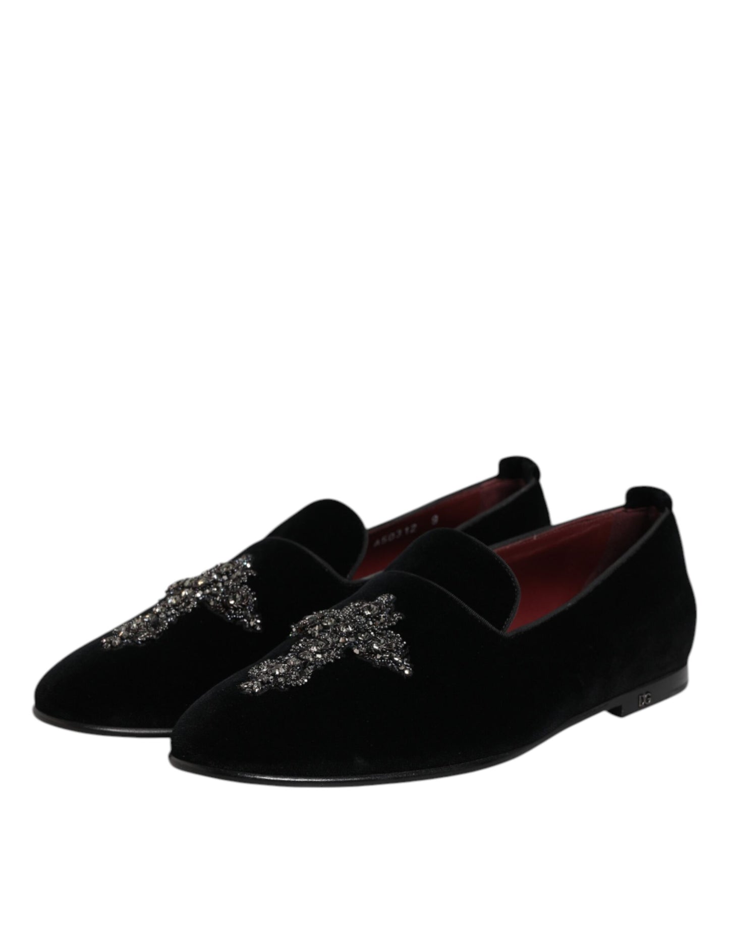 Dolce & Gabbana Schwarz Wildleder Kreuz Slip On Loafers Kleid Schuhe