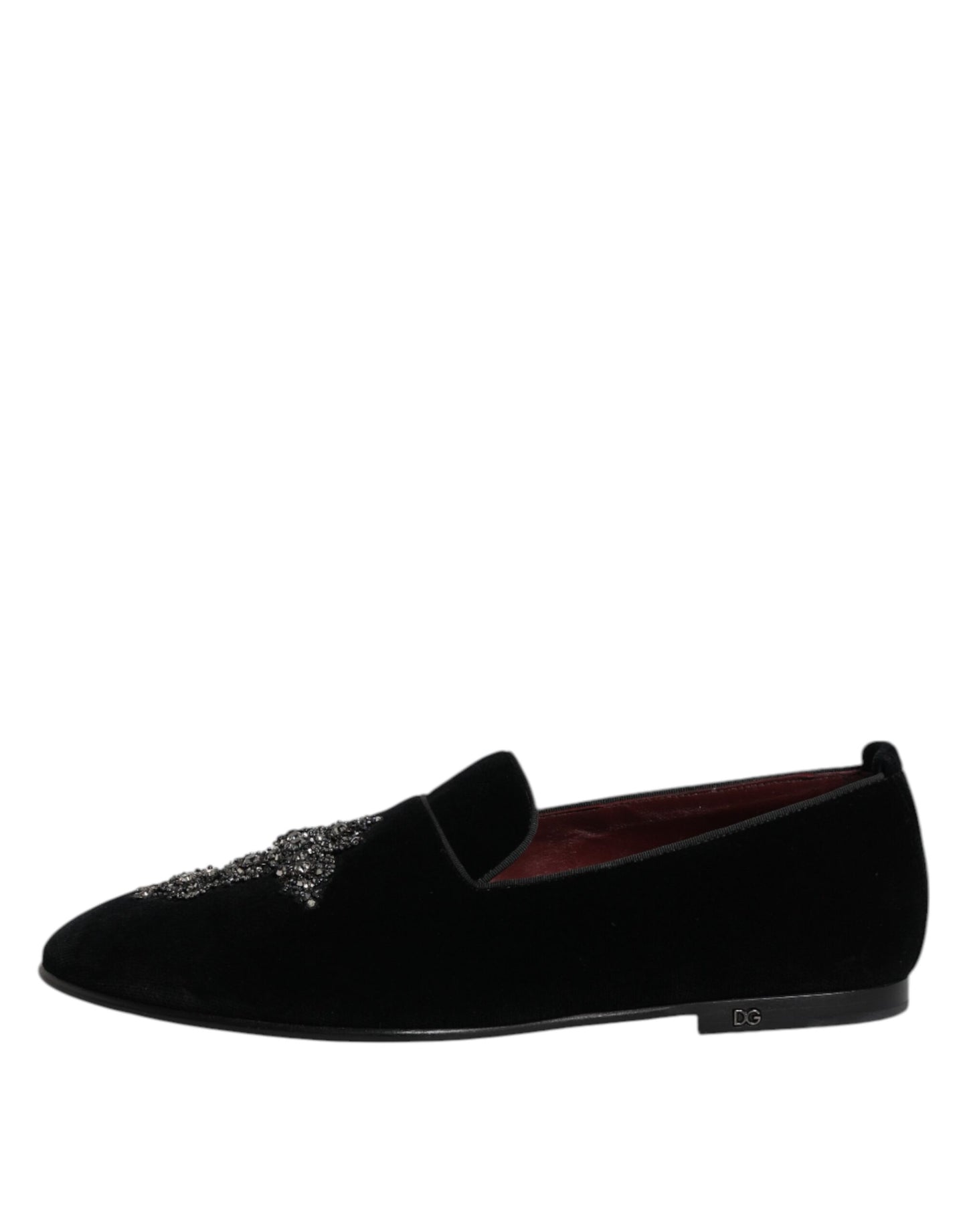Dolce & Gabbana Schwarz Wildleder Kreuz Slip On Loafers Kleid Schuhe