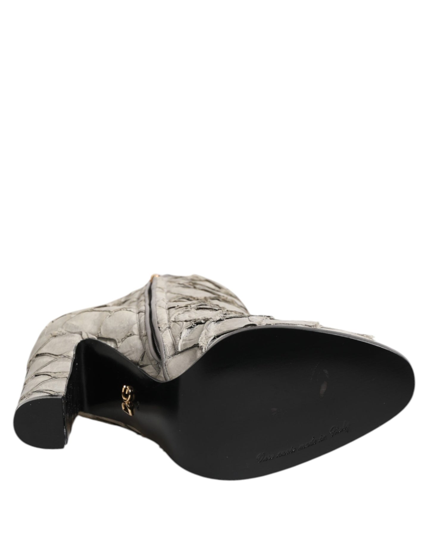 Dolce & Gabbana Aus weißem Leder Heels Stiefeletten Schuhe