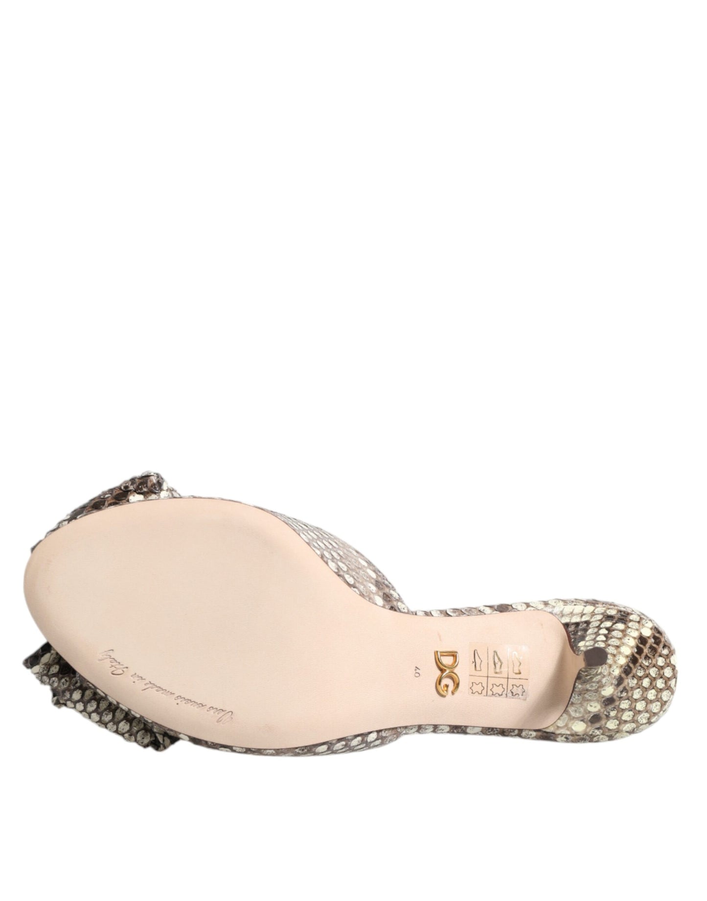 Dolce & Gabbana Multicolor Keira Schleife Leder Peep Toe Mules Schuhe