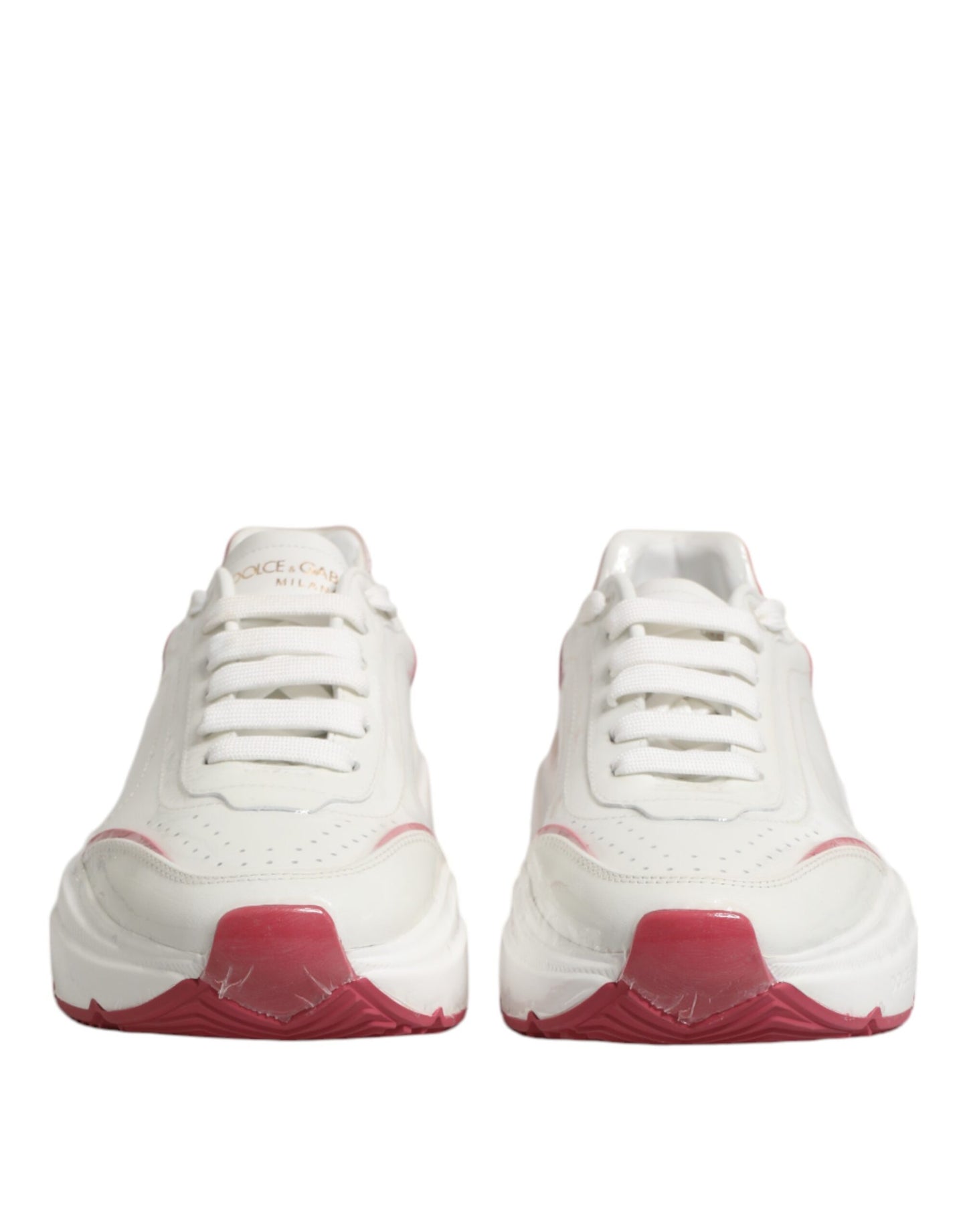 Dolce & Gabbana Weiß Rosa Daymaster Low Top Turnschuhe Schuhe
