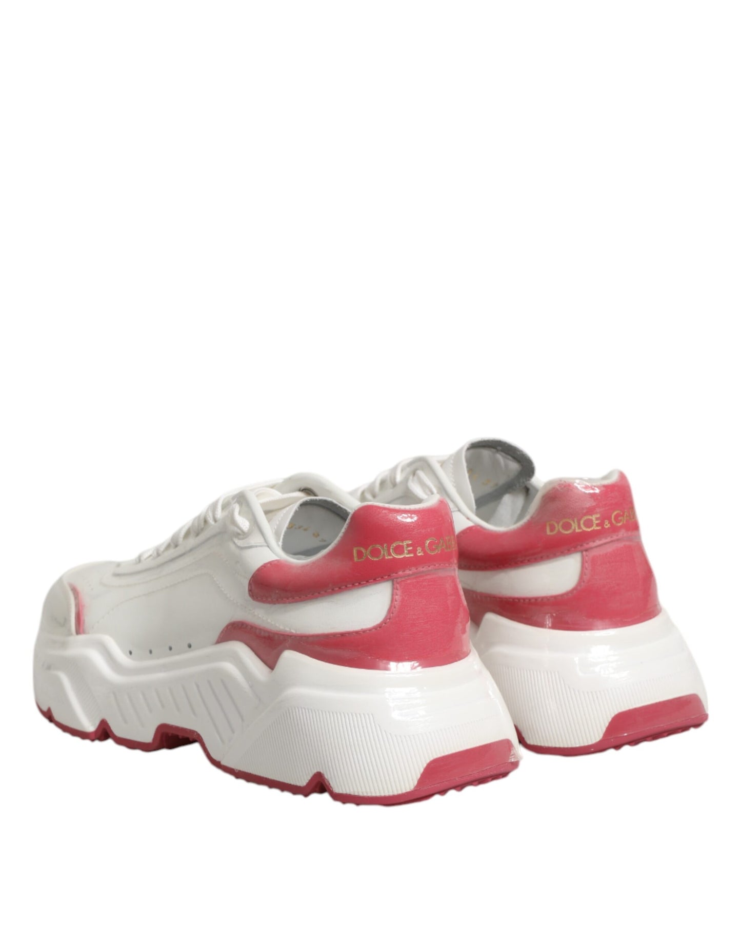 Dolce & Gabbana Weiß Rosa Daymaster Low Top Turnschuhe Schuhe