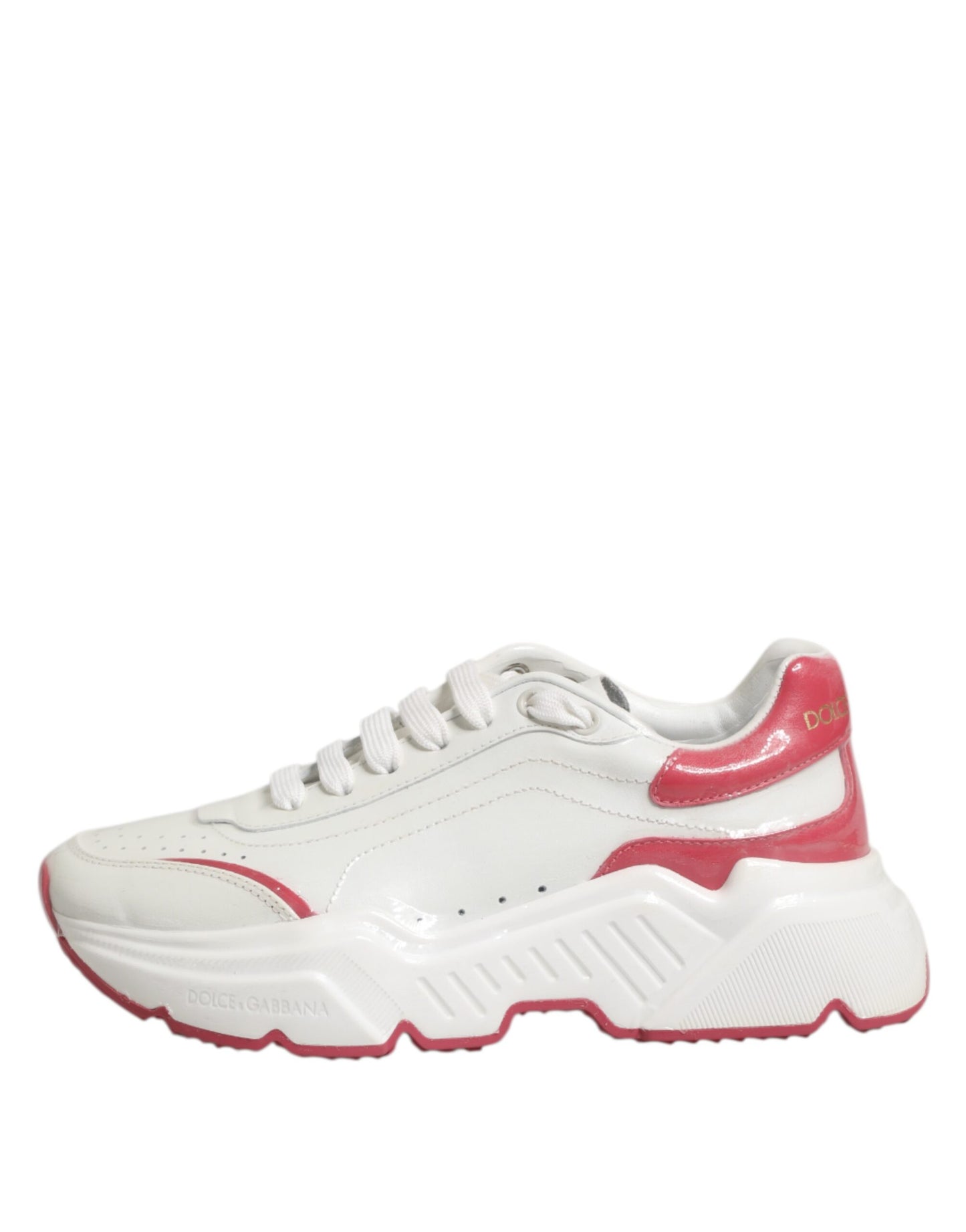Dolce & Gabbana Weiß Rosa Daymaster Low Top Turnschuhe Schuhe