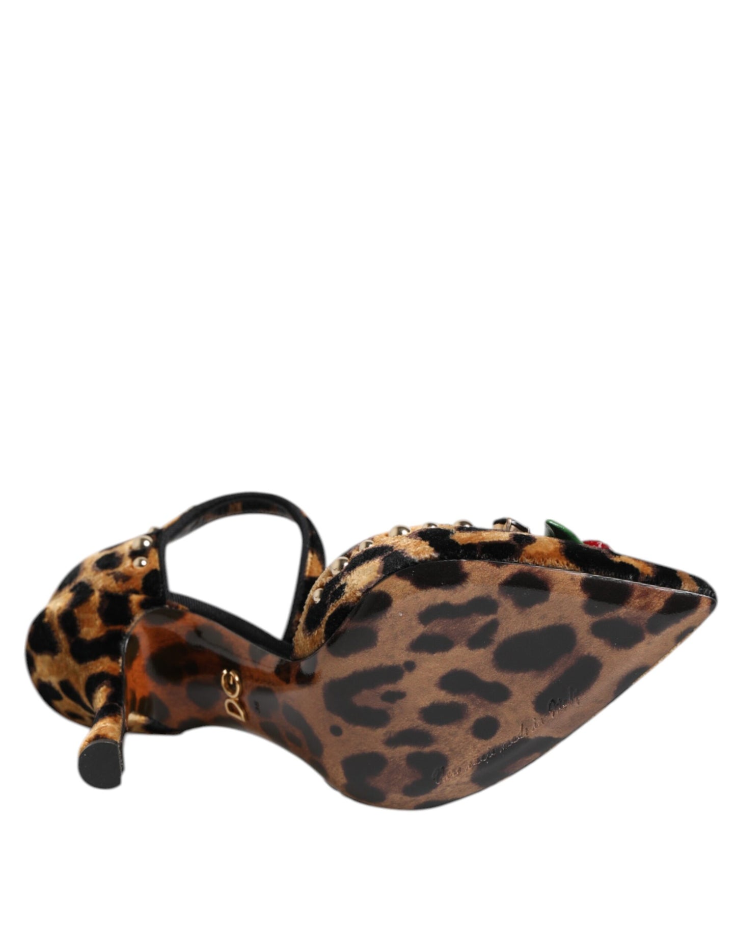 Dolce & Gabbana Braun Leopard Crystal Roses Pumps Schuhe