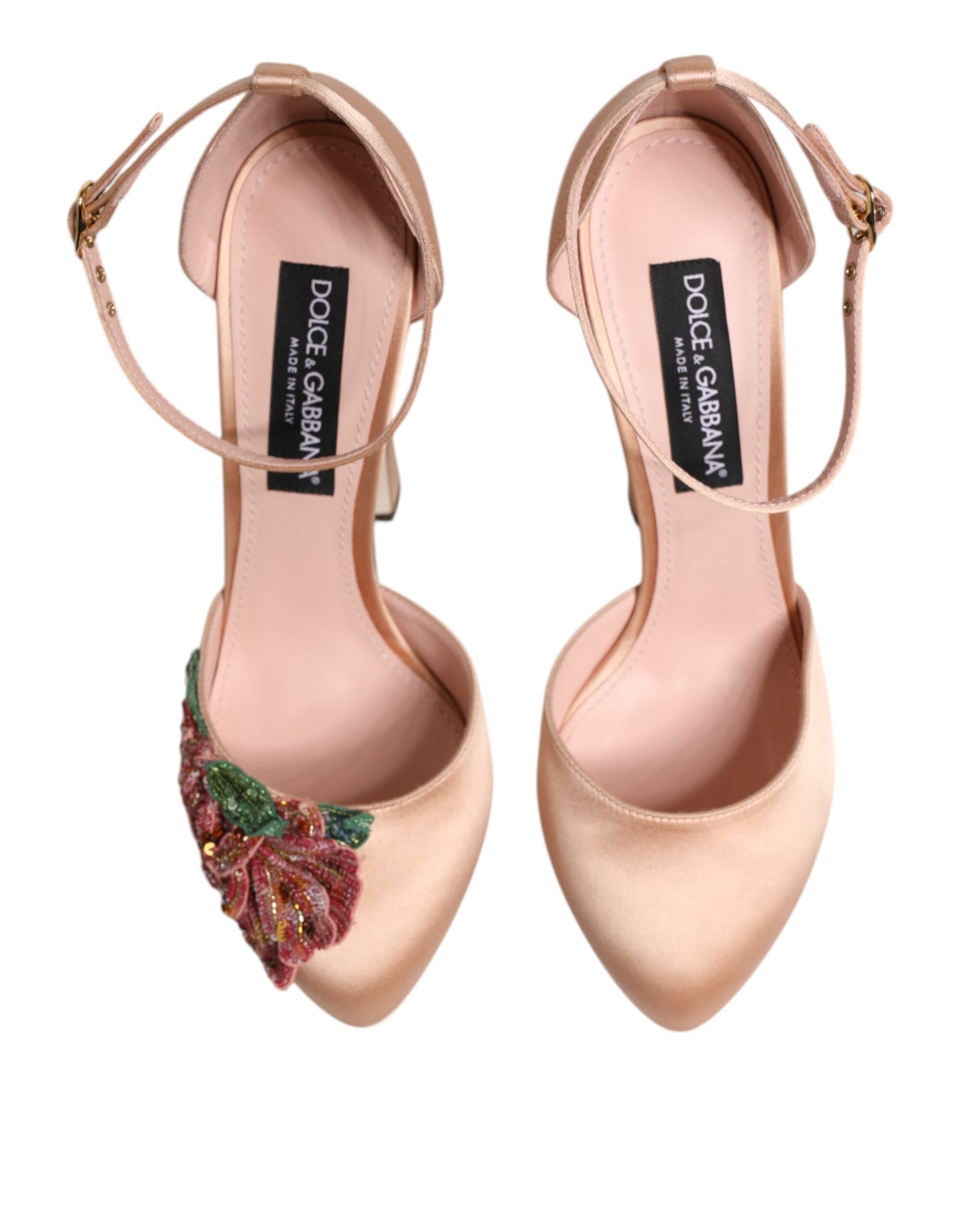 Dolce & Gabbana Rosa Blockabsatz Knöchelriemen Sandalen Schuhe