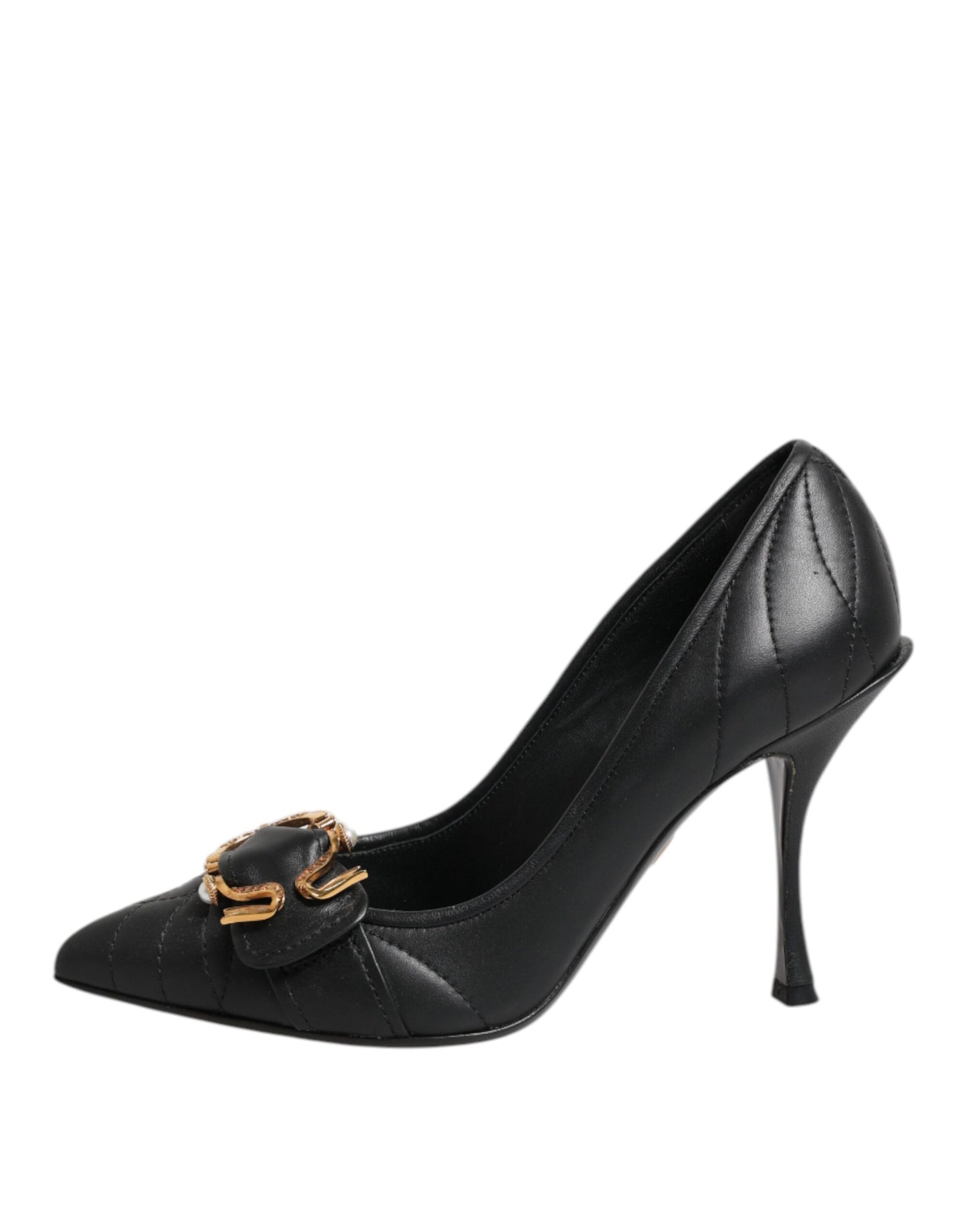 Dolce & Gabbana Schwarz Devotion Leder Heels Pumps Schuhe