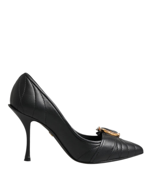 Dolce & Gabbana Schwarz Devotion Leder Heels Pumps Schuhe