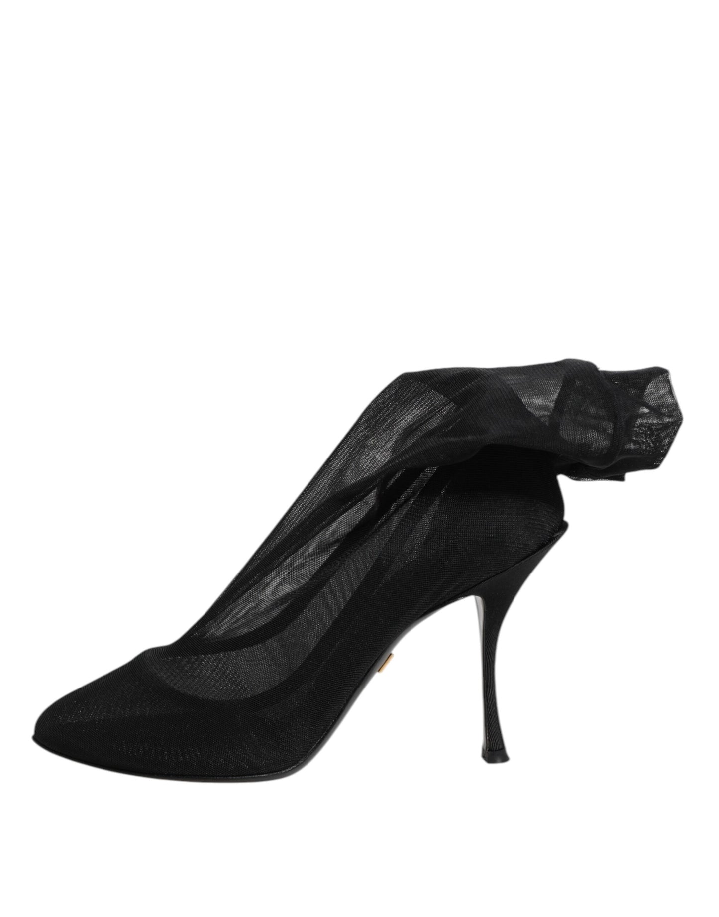 Dolce & Gabbana Schwarz Seide Stretch Mesh Socke Stiefel Schuhe