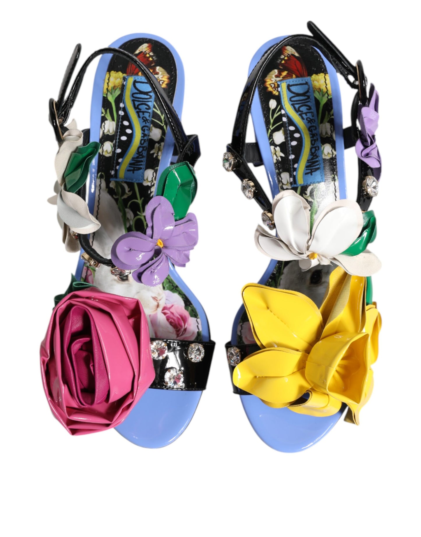 Dolce & Gabbana Multicolor Floral Crystal KEIRA Sandalen Schuhe
