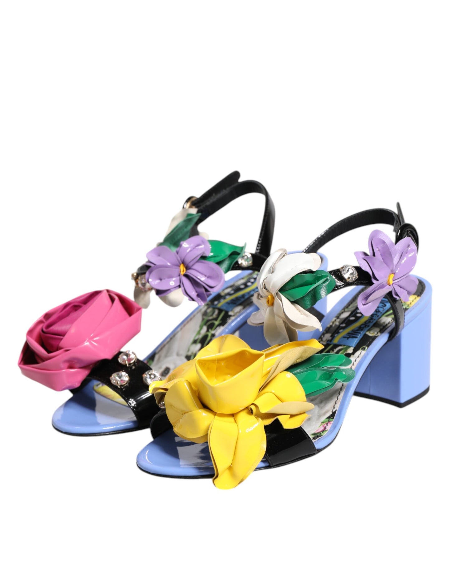 Dolce & Gabbana Multicolor Floral Crystal KEIRA Sandalen Schuhe