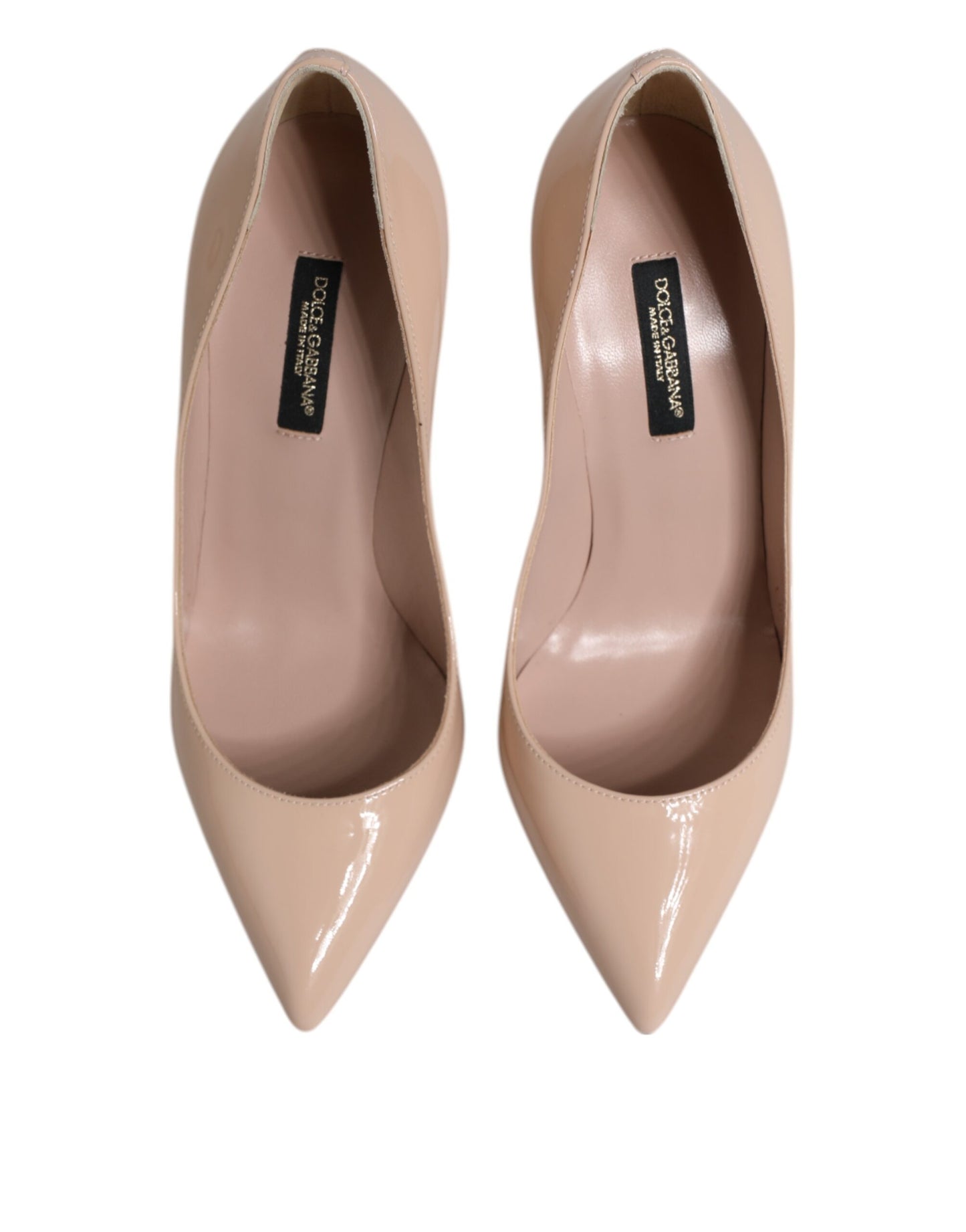 Dolce & Gabbana Beige Lackleder Stiletto Heel Pumps Schuhe