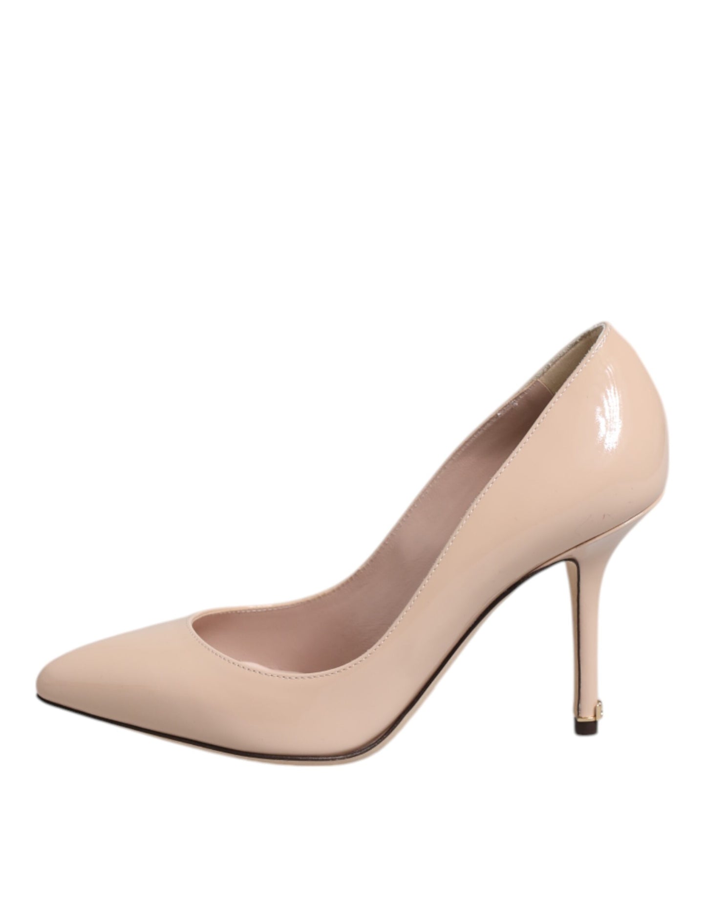 Dolce & Gabbana Beige Lackleder Stiletto Heel Pumps Schuhe