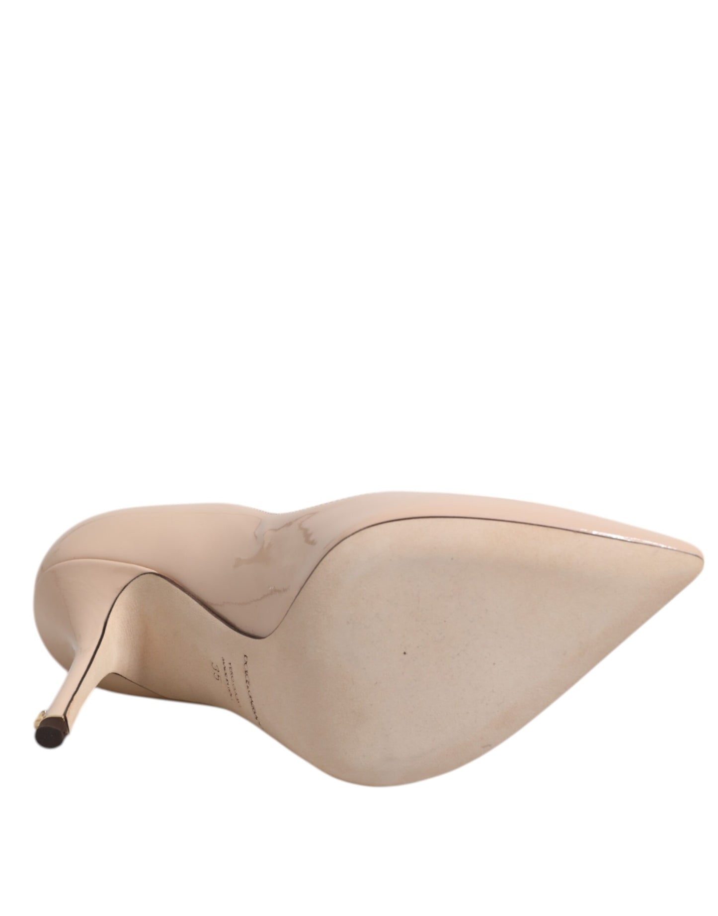 Dolce & Gabbana Beige Lackleder Stiletto Heel Pumps Schuhe