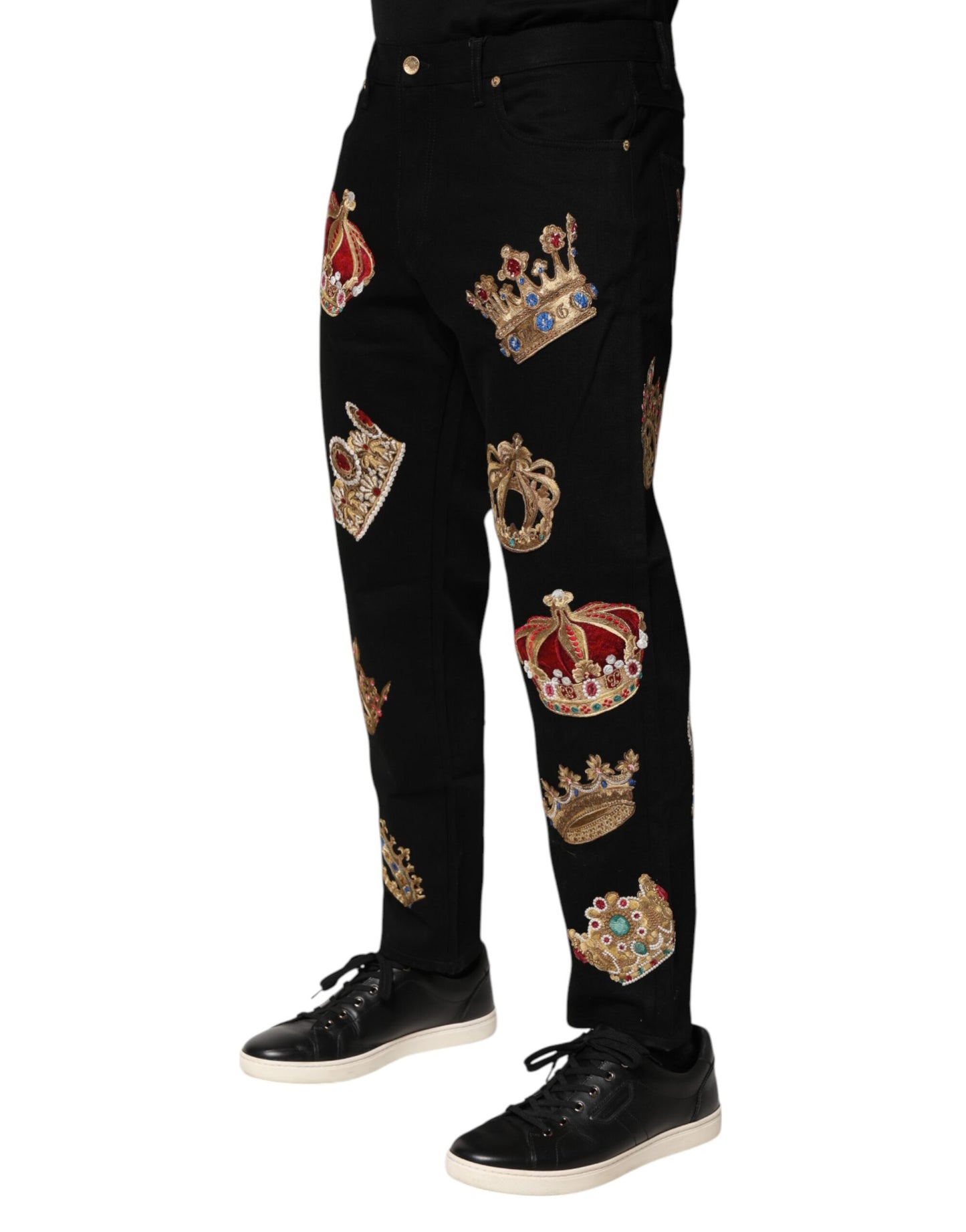 Dolce & Gabbana Schwarz Barock Royal Männer Kleid Hose Hose