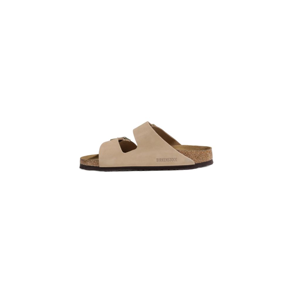 Birkenstock Beigefarbene Nubukleder-Pantoffeln