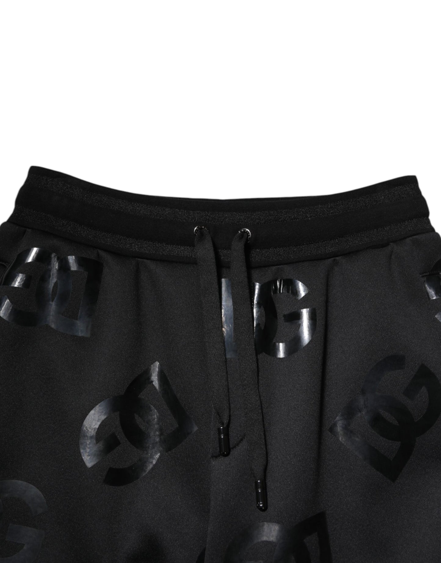 Dolce & Gabbana Schwarze Logo-Baumwoll-Bermudas Sweatshorts Shorts