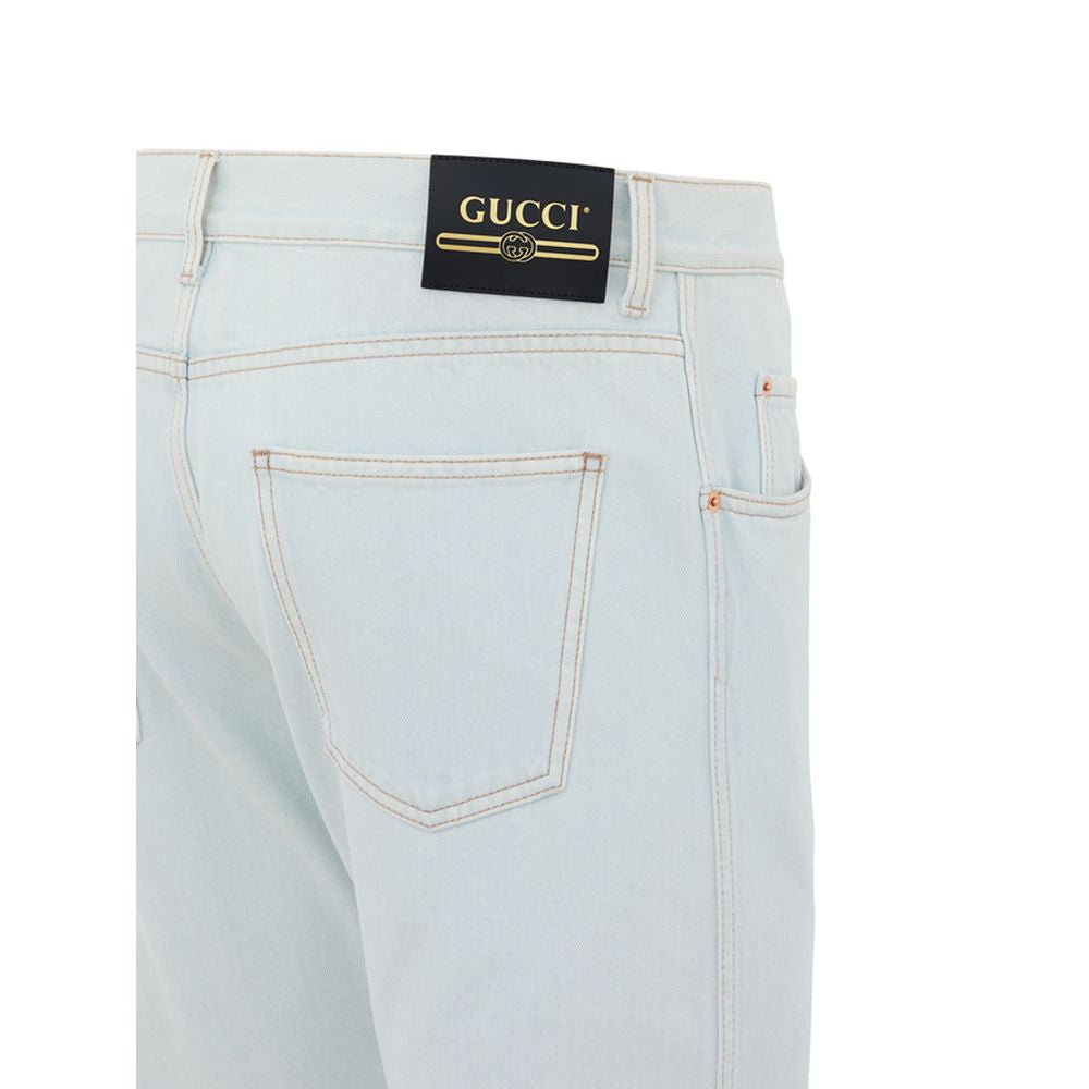 Gucci Entspannte Jeans aus blauem Baumwoll-Denim
